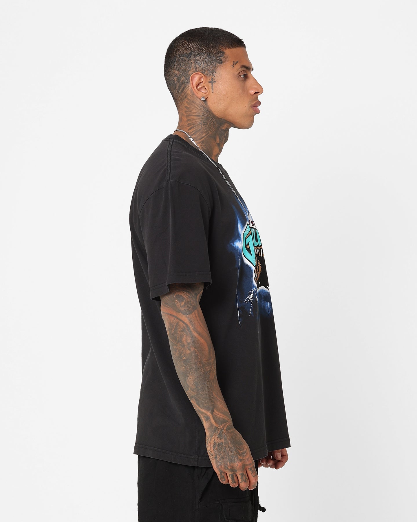 Mitchell & Ness Memphis Grizzlies Logo Lightning T-Shirt Black