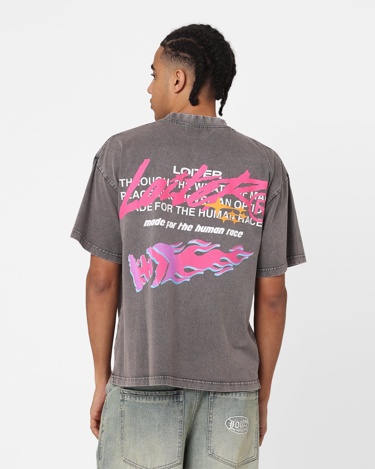 Loiter Stacked T-Shirt Charcoal
