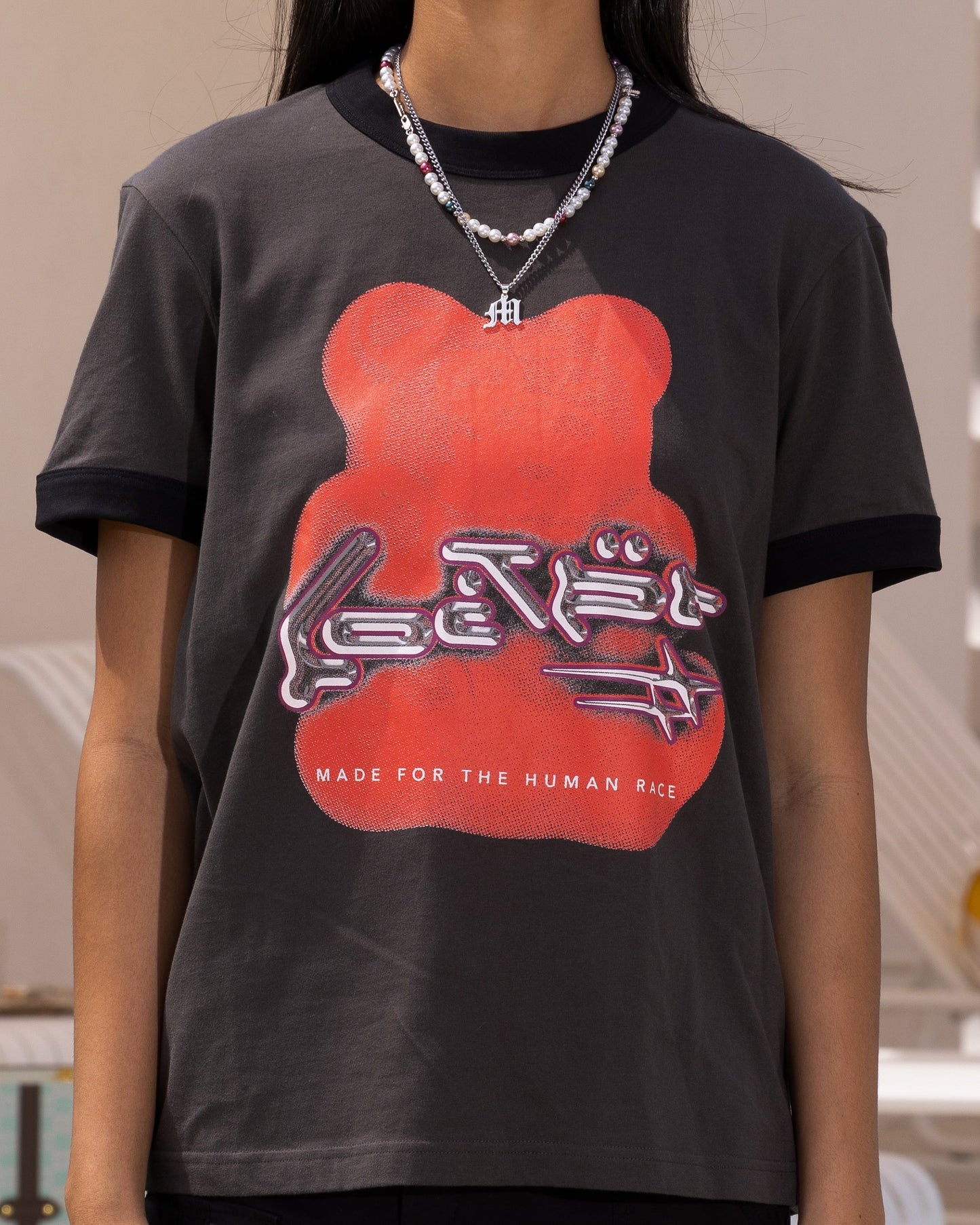 Loiter Gummy Ringer T-Shirt Charcoal Style001