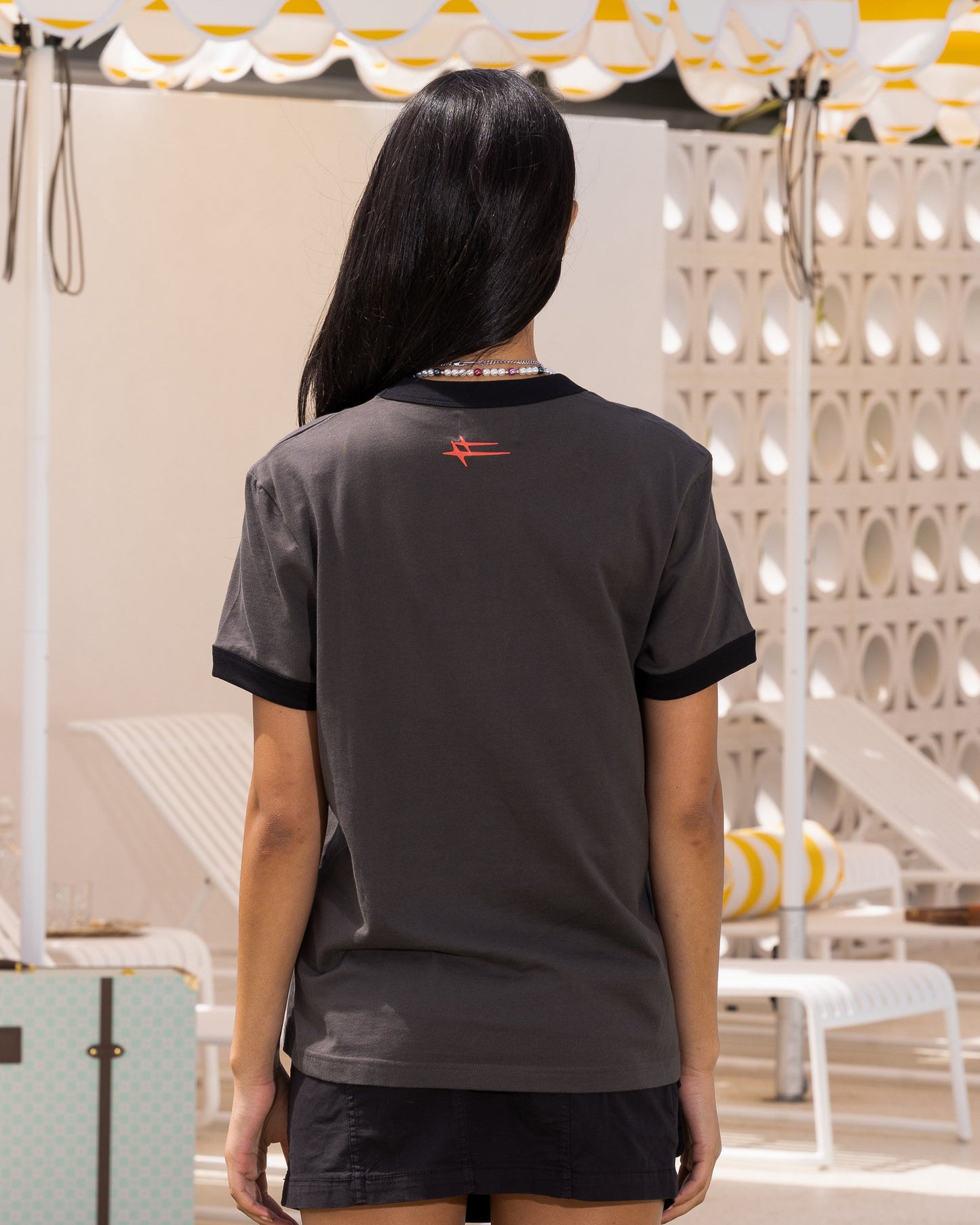 Loiter Gummy Ringer T-Shirt Charcoal Style001