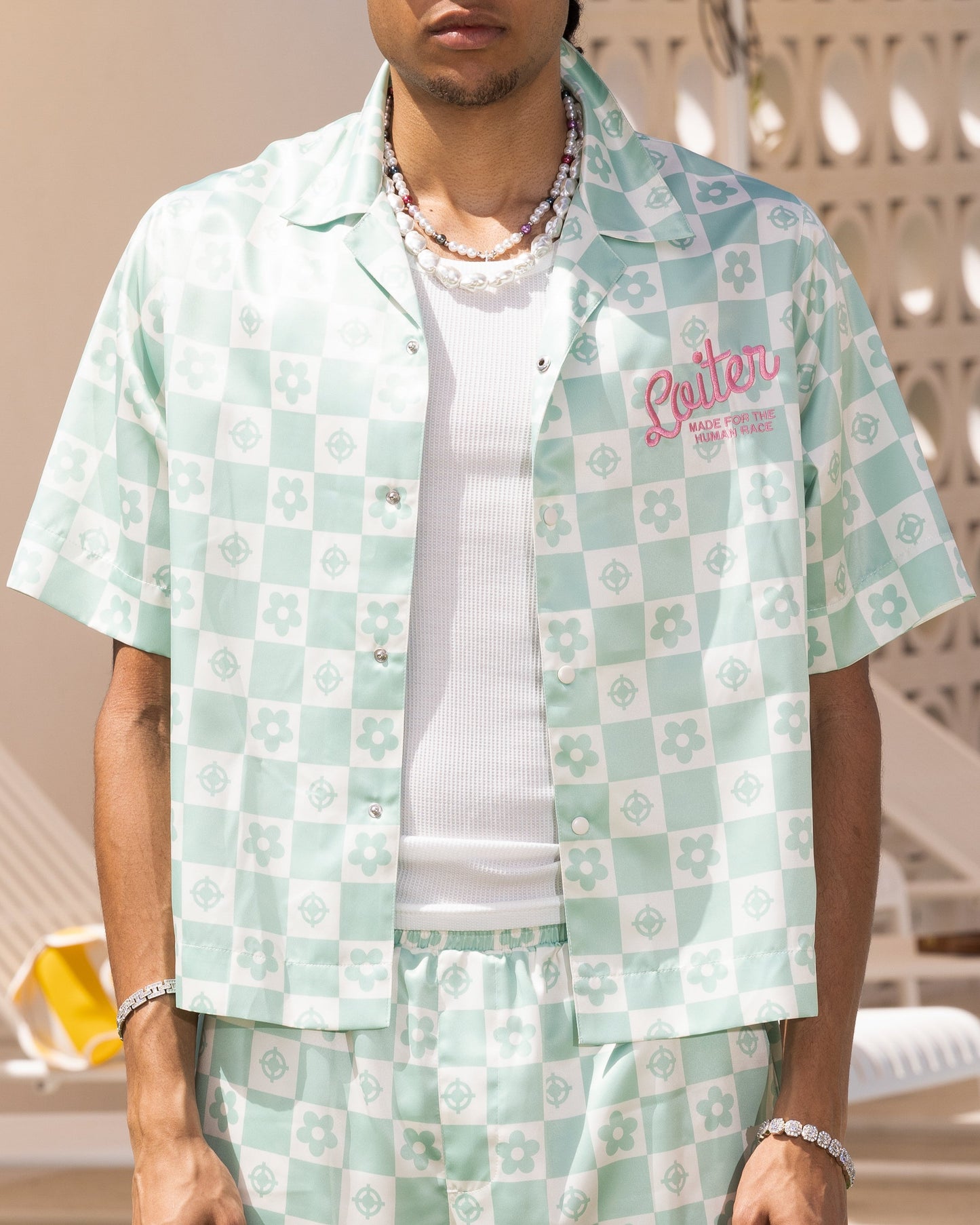 Loiter Midsummer Button Up Shirt Sage Green