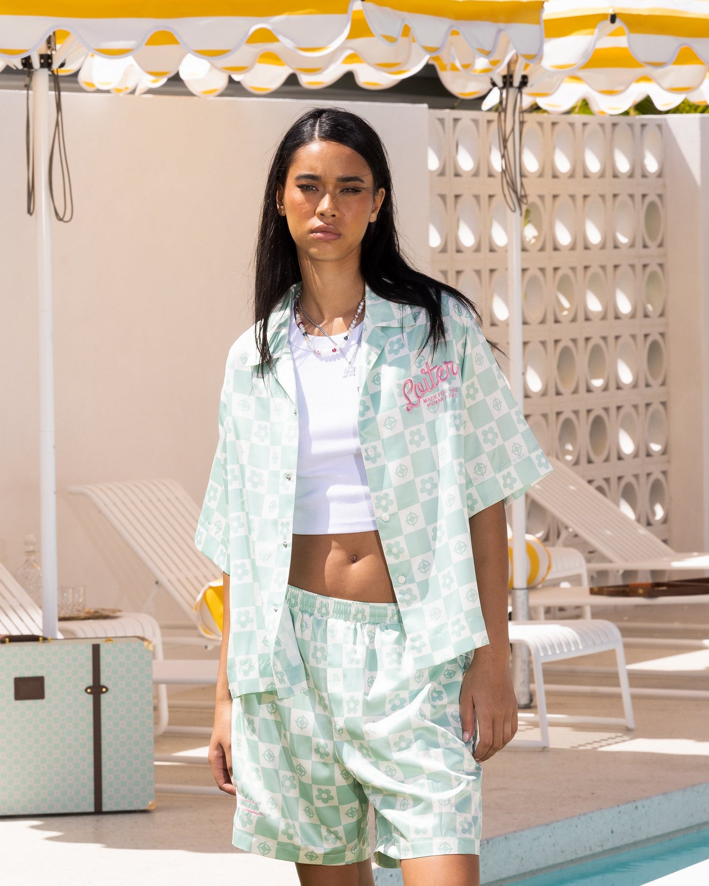 Loiter Midsummer Button Up Shirt Sage Green Style001