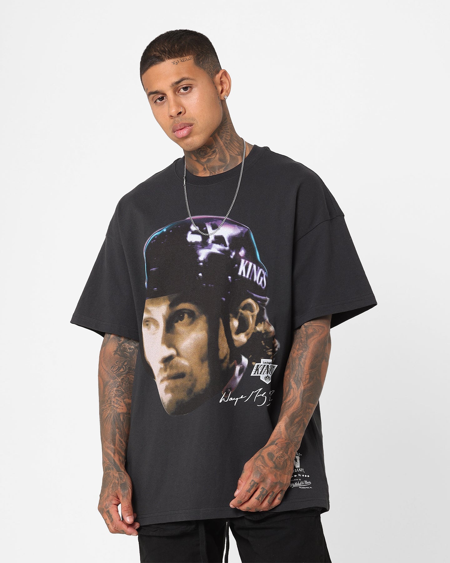 Mitchell & Ness Los Angeles Kings Wayne Gretzky Face T-Shirt Faded Black