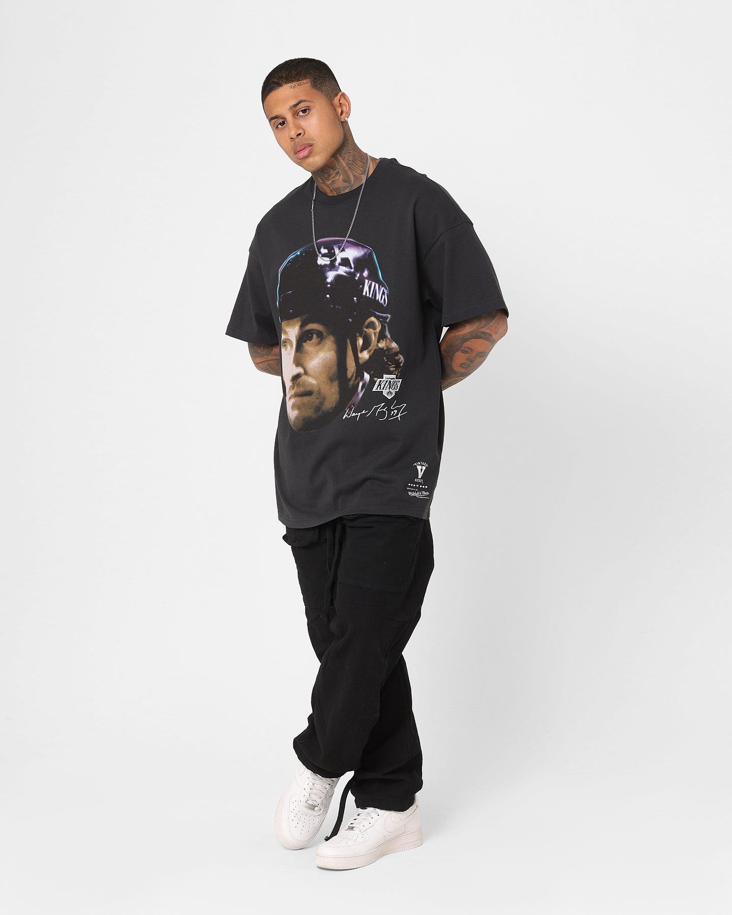 Mitchell & Ness Los Angeles Kings Wayne Gretzky Face T-Shirt Faded Black