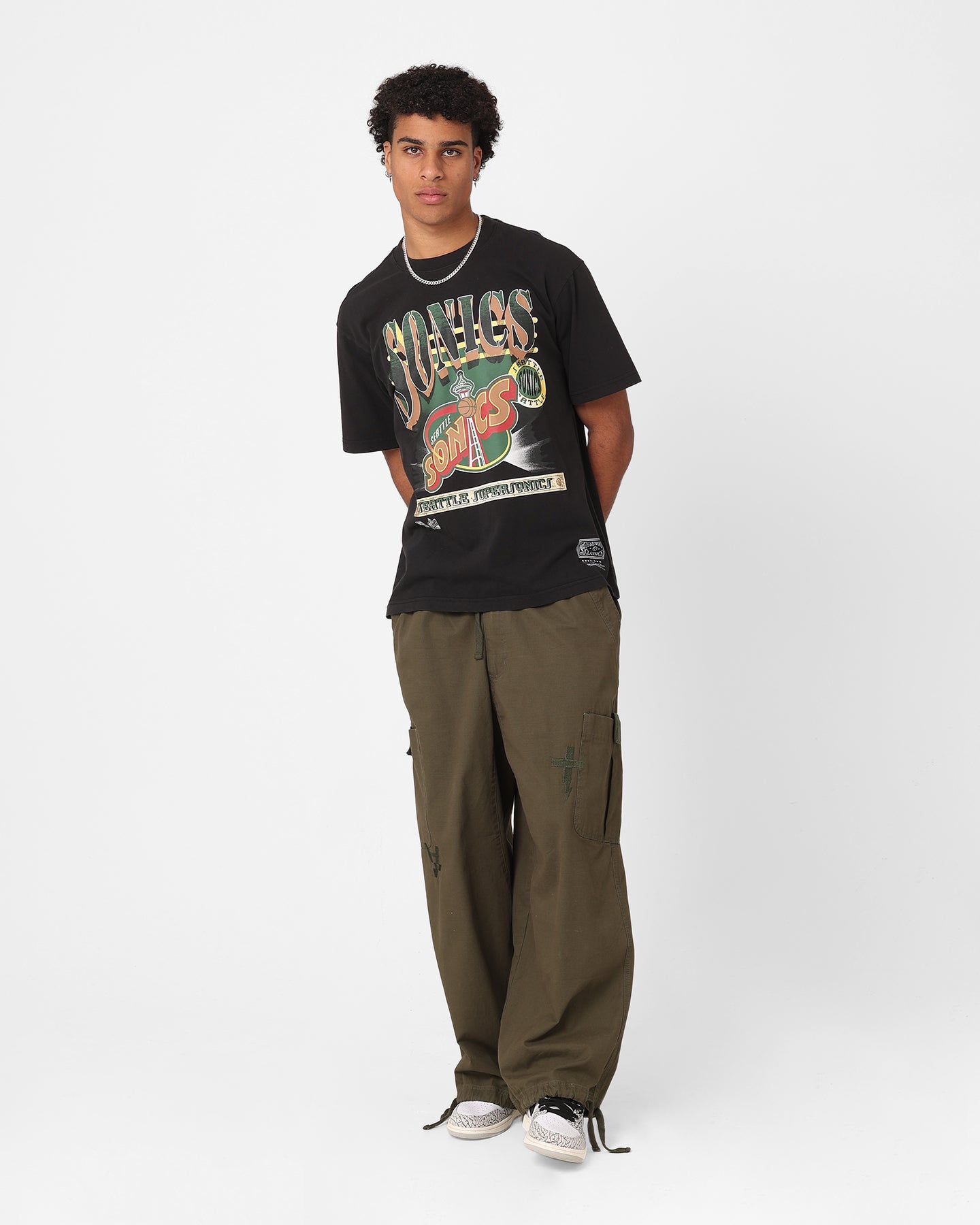 Mitchell & Ness Seattle SuperSonics In The Spotlight T-Shirt Faded Black