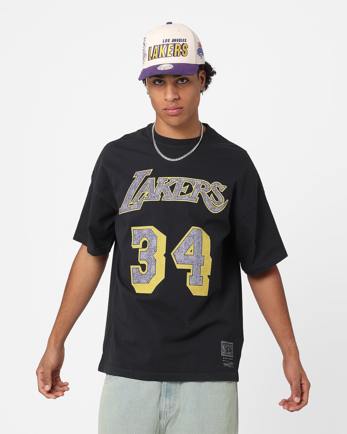 Mitchell & Ness Los Angeles Lakers Shaquille O'Neal N&N Oversized T-Shirt Faded Black