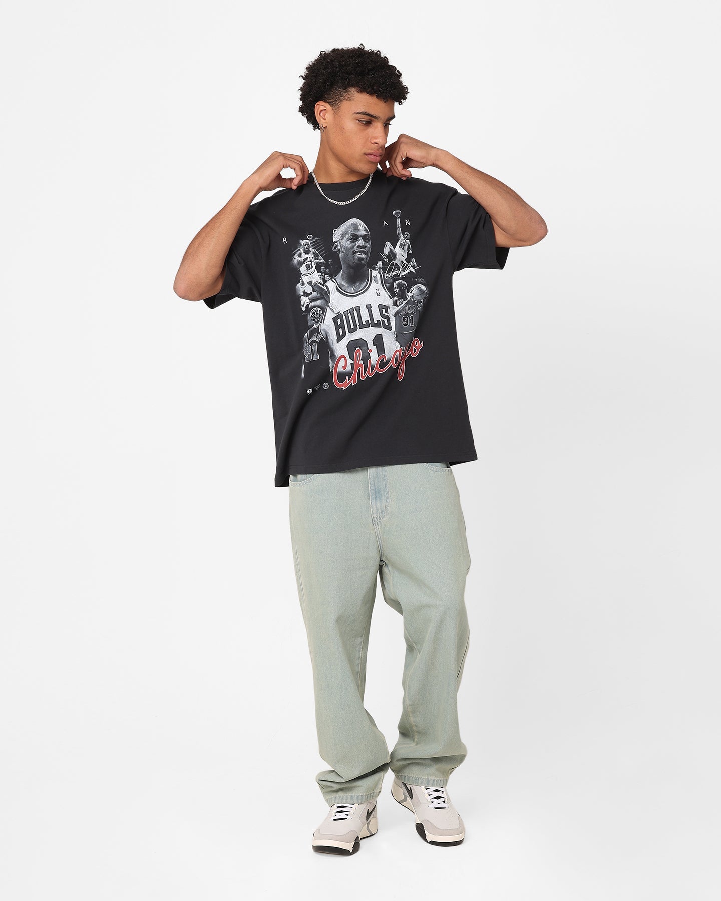 Mitchell & Ness Chicago Bulls Dennis Rodman Player Photo T-Shirt Faded Black