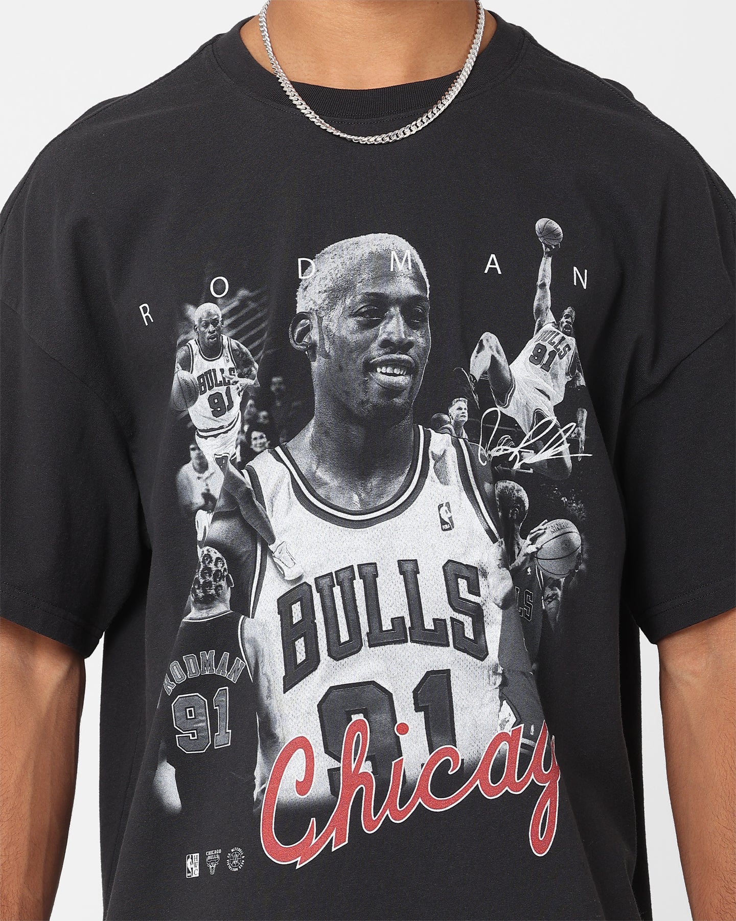 Mitchell & Ness Chicago Bulls Dennis Rodman Player Photo T-Shirt Faded Black