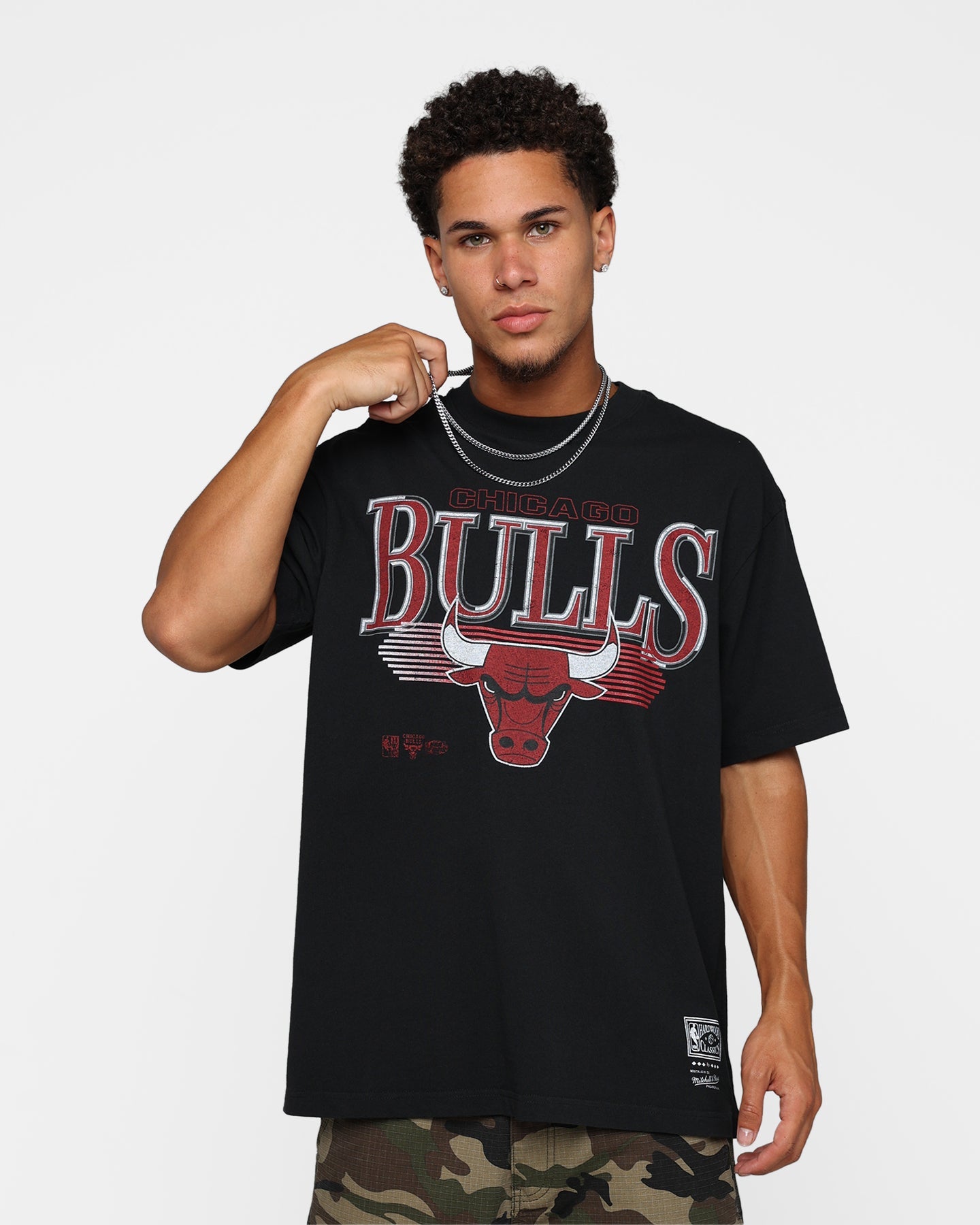 Mitchell & Ness Chicago Bulls Underscore T-Shirt Faded Black