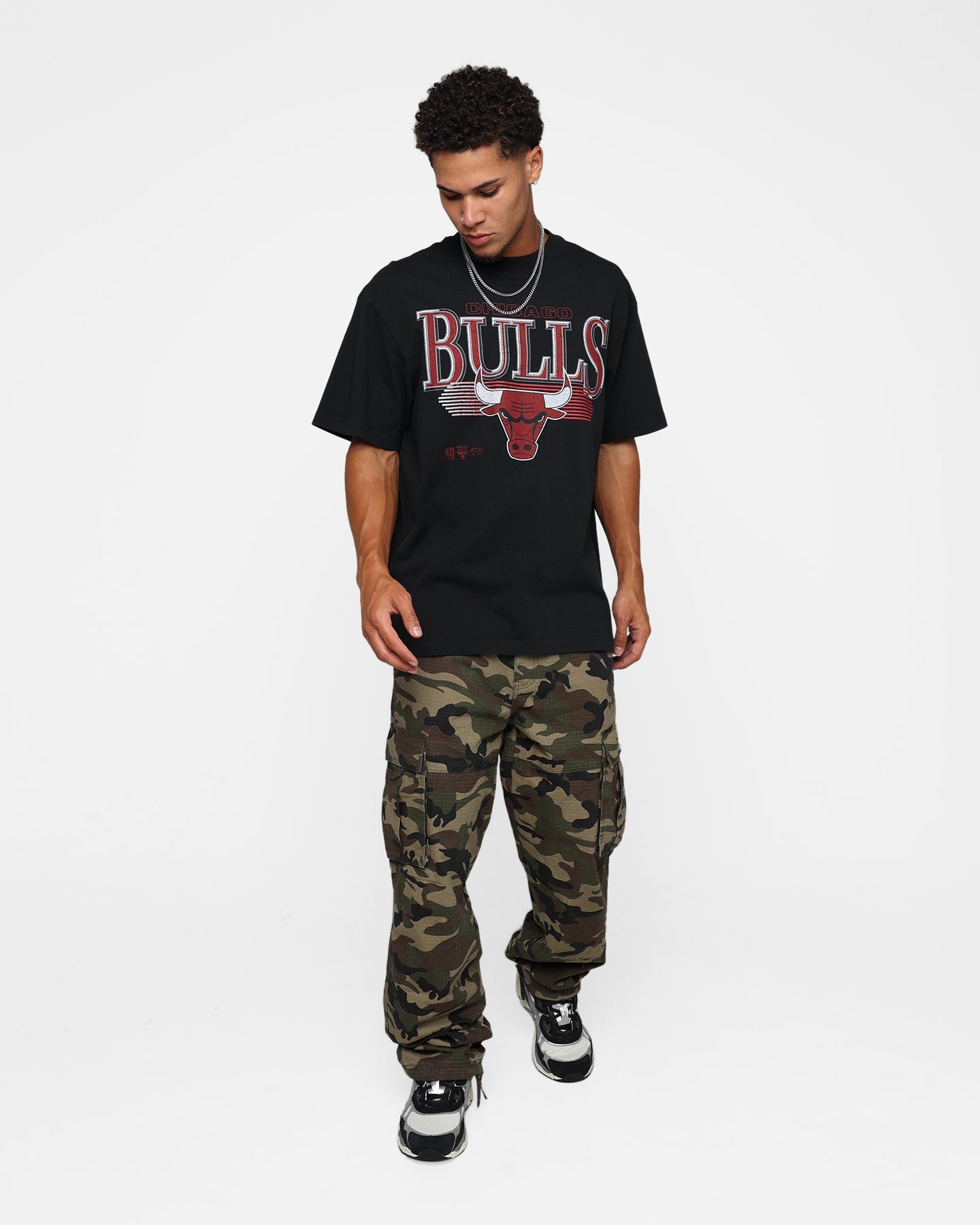 Mitchell & Ness Chicago Bulls Underscore T-Shirt Faded Black
