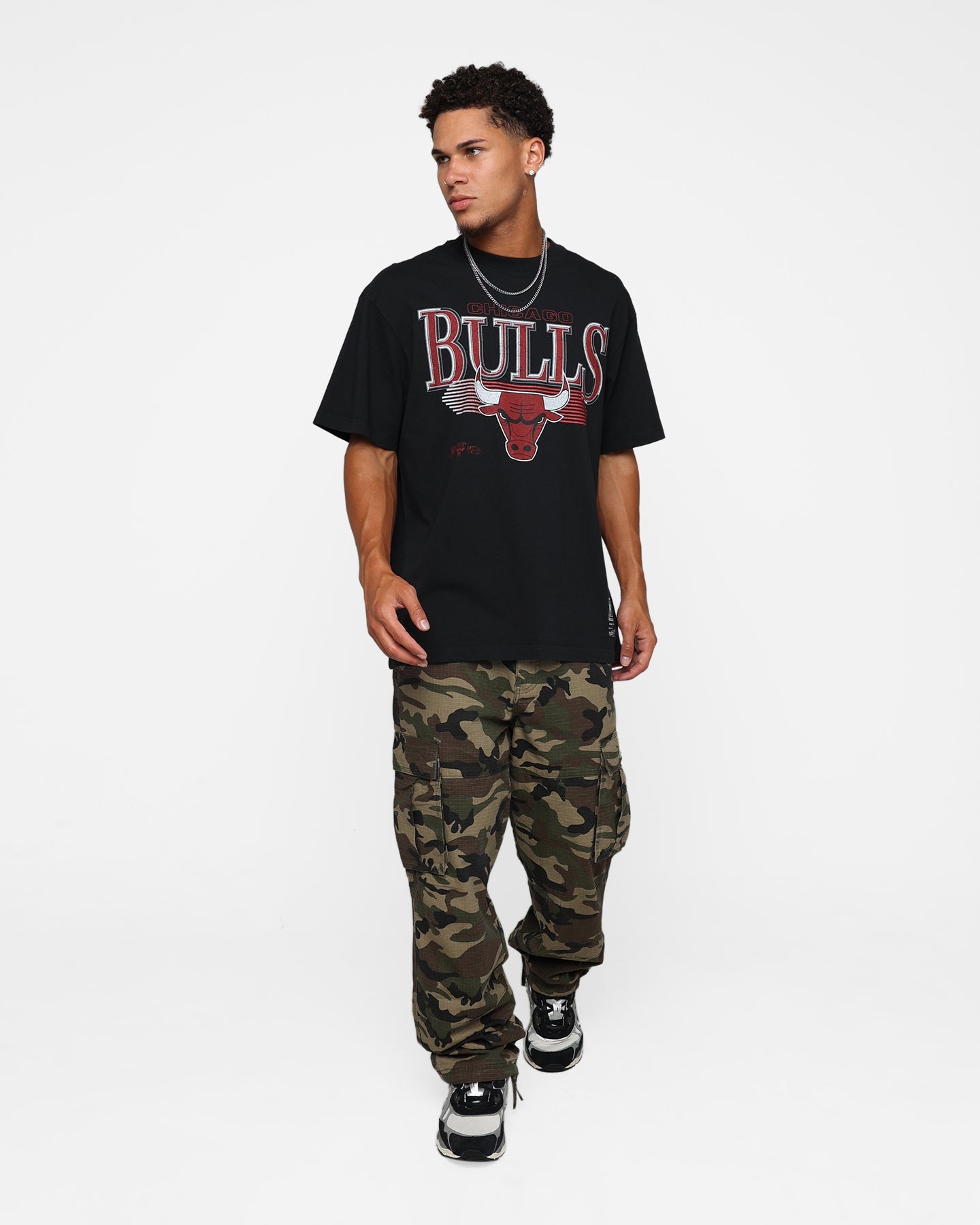 Mitchell & Ness Chicago Bulls Underscore T-Shirt Faded Black