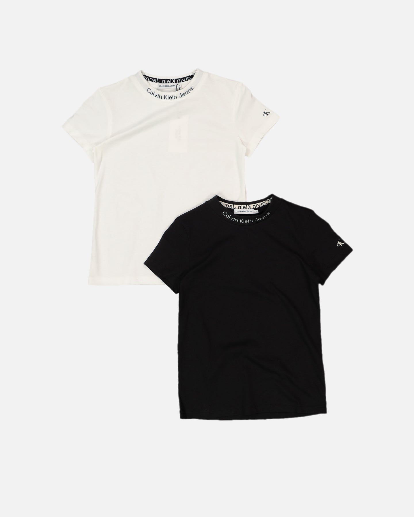Calvin Klein Kids' Intarsia 2 Pack T-Shirt White/Black Style001