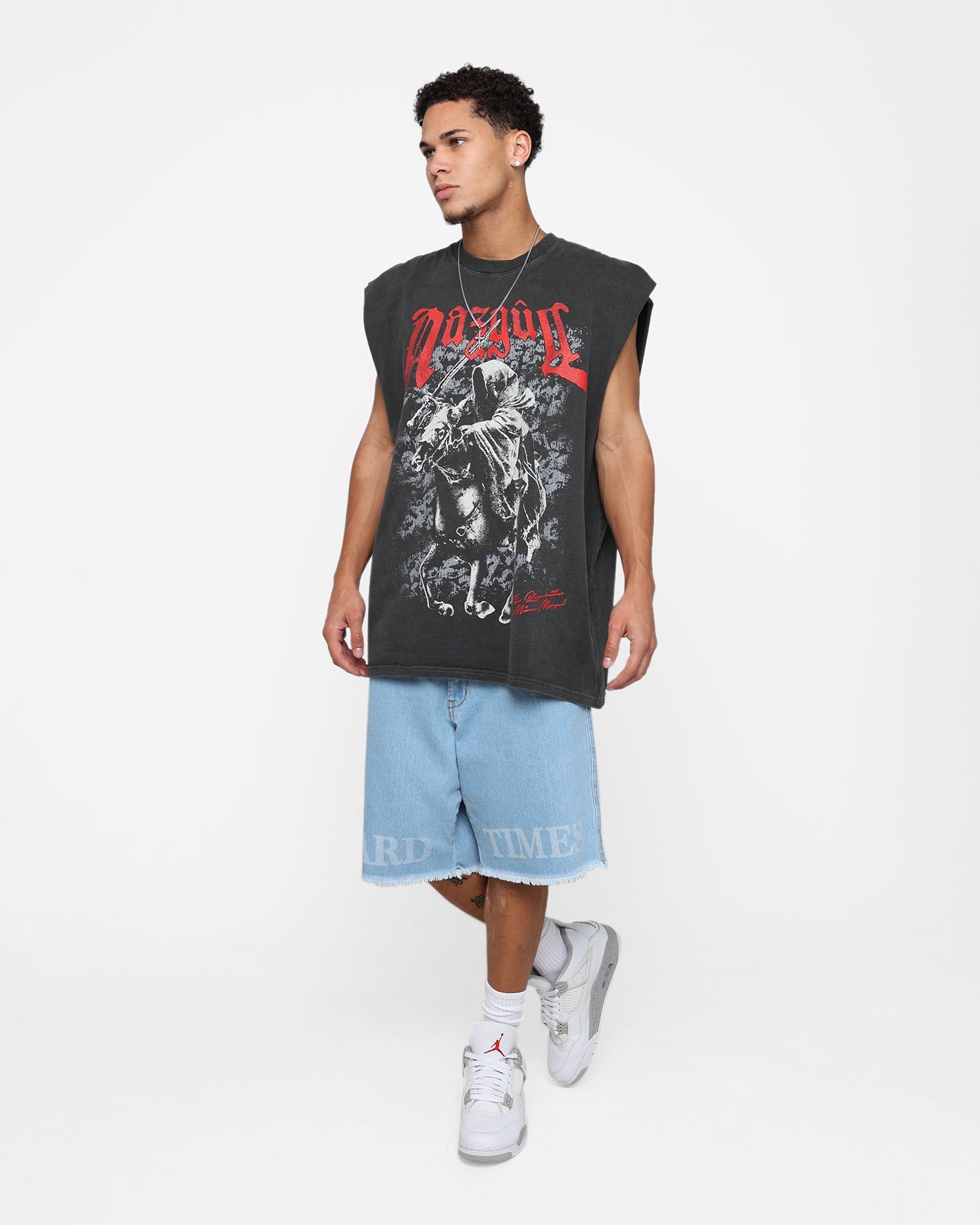 American Thrift X The Lord Of The Rings Nazgul Heavyweight Muscle T-Shirt Black Wash