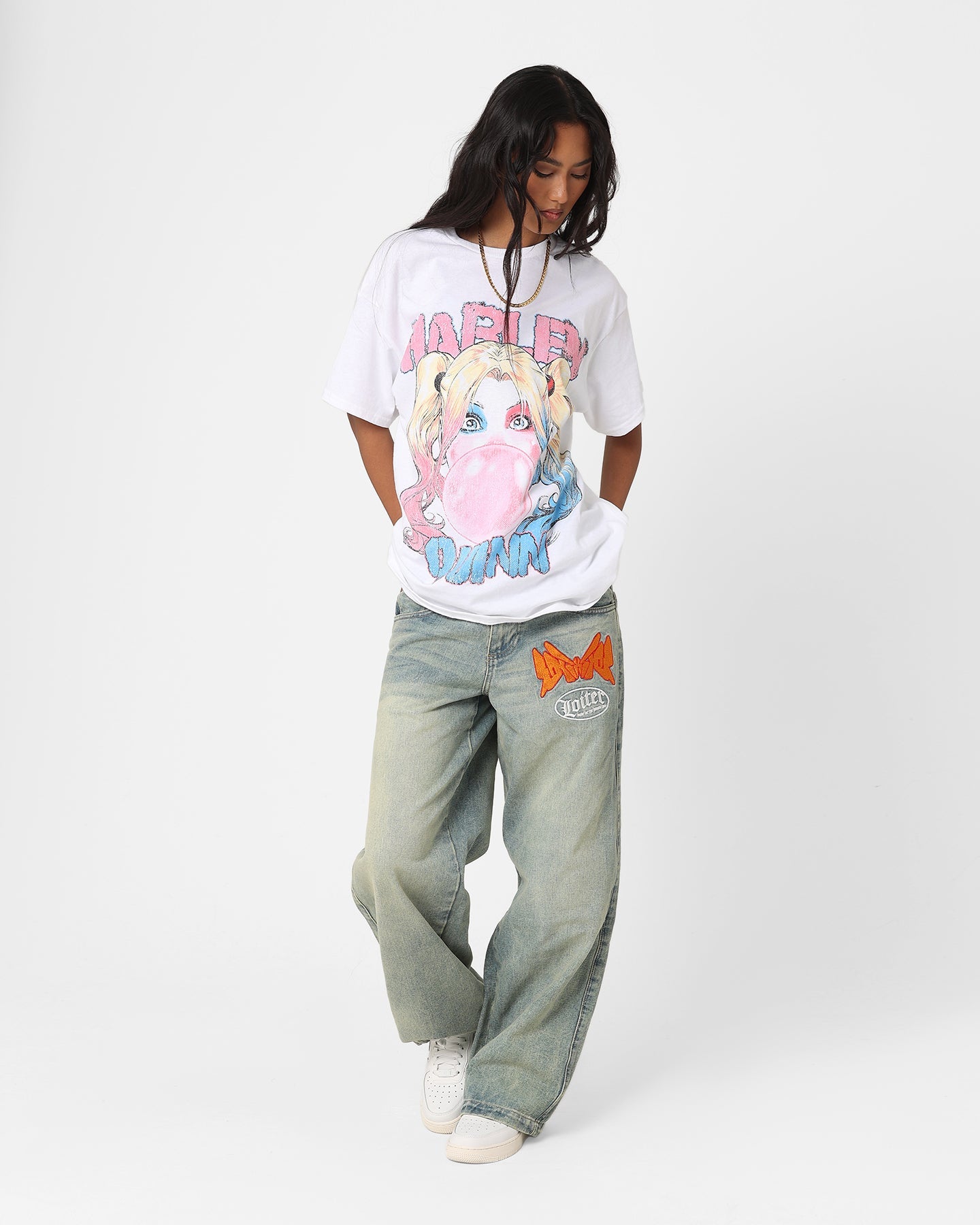 Goat Crew X DC Batman Harley Quinn T-Shirt White Style001
