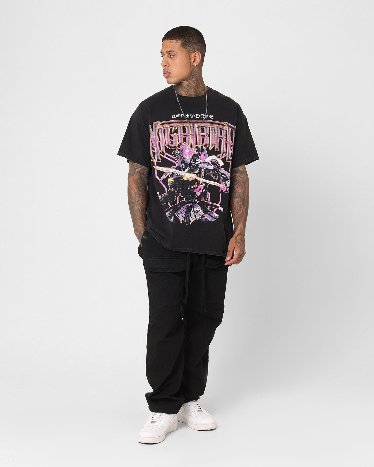 Goat Crew X Transformers Nightbird Vintage T-Shirt Black Wash