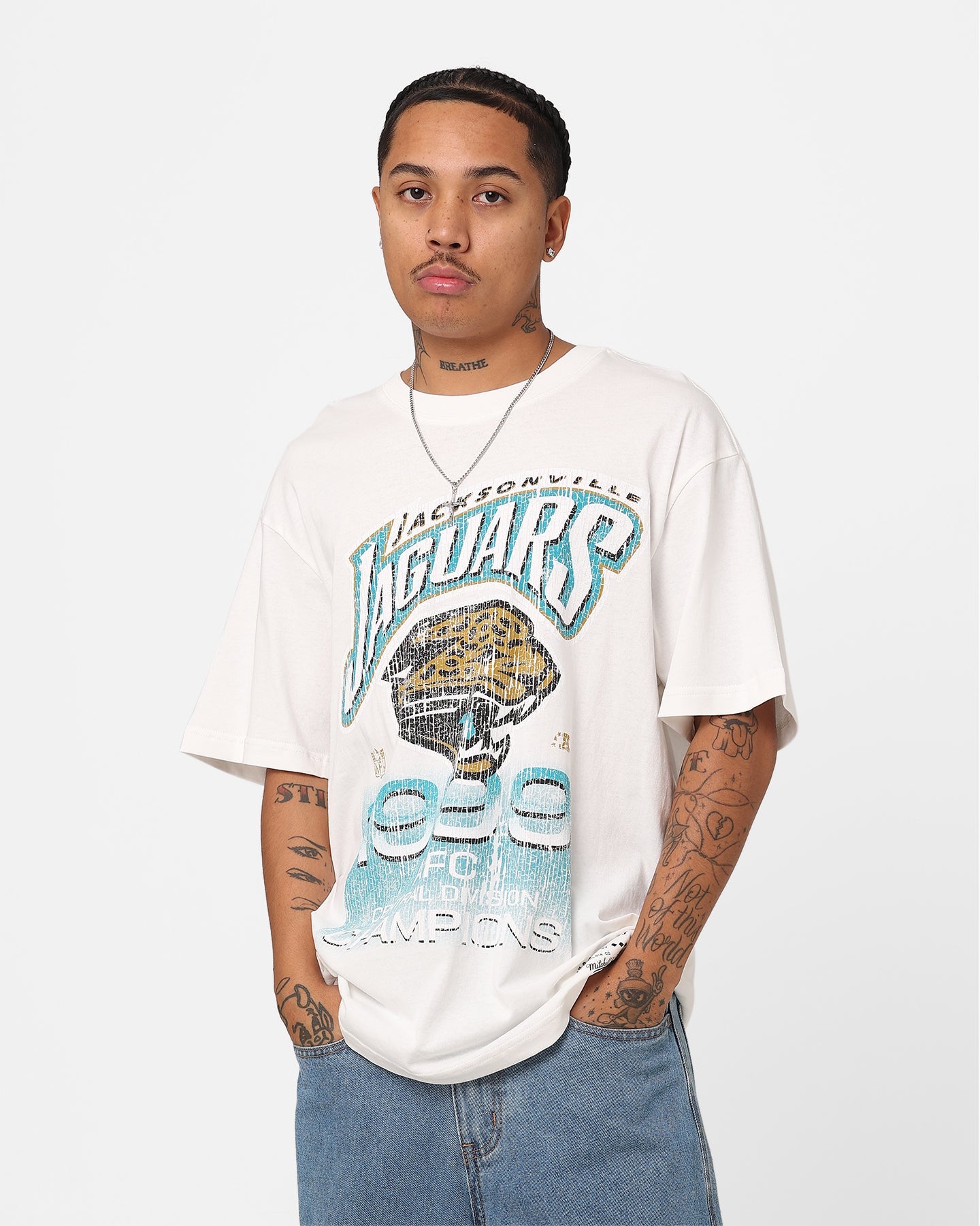 Mitchell & Ness Jacksonville Jaguars 90 Division Champs T-Shirt Vintage White