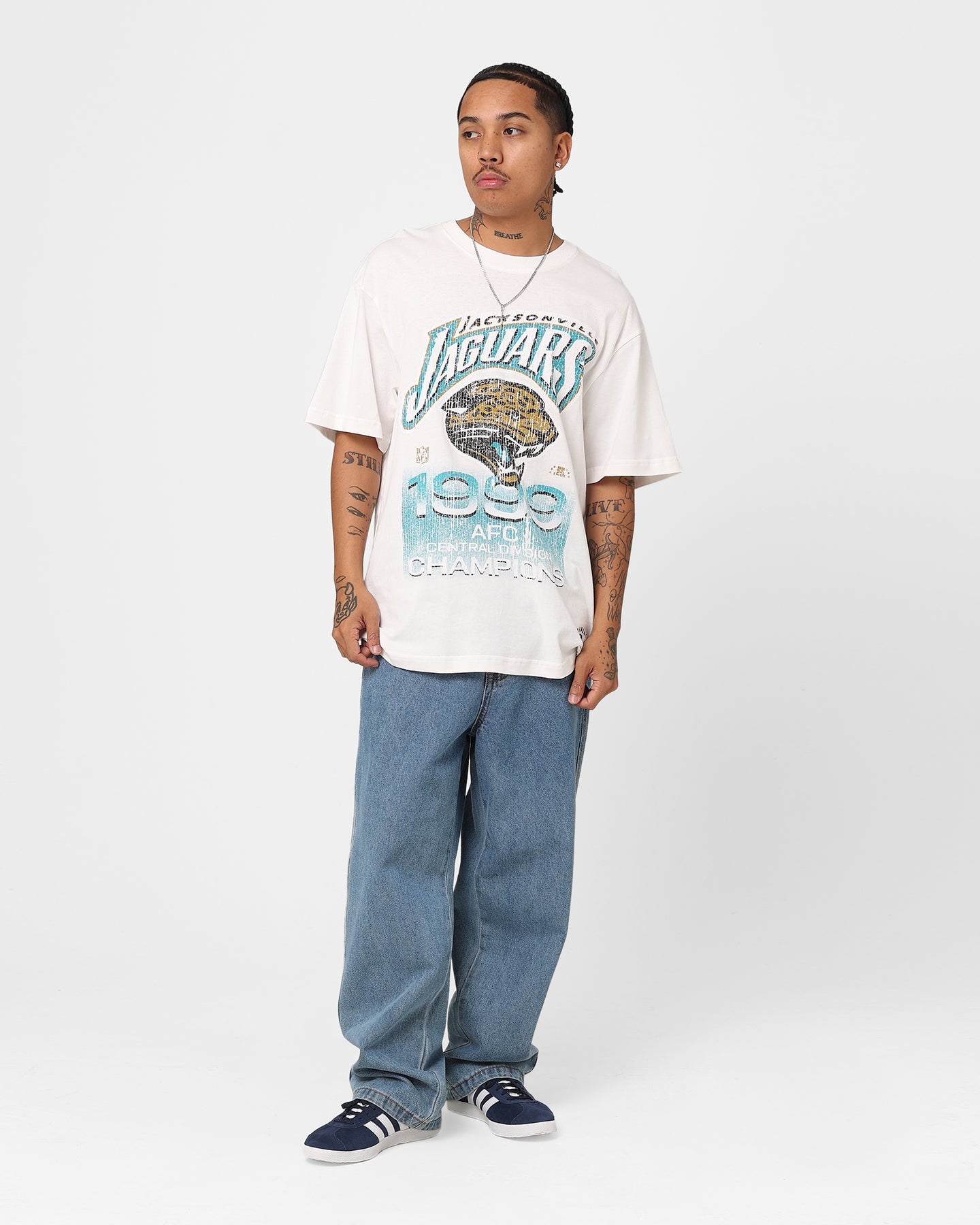 Mitchell & Ness Jacksonville Jaguars 90 Division Champs T-Shirt Vintage White