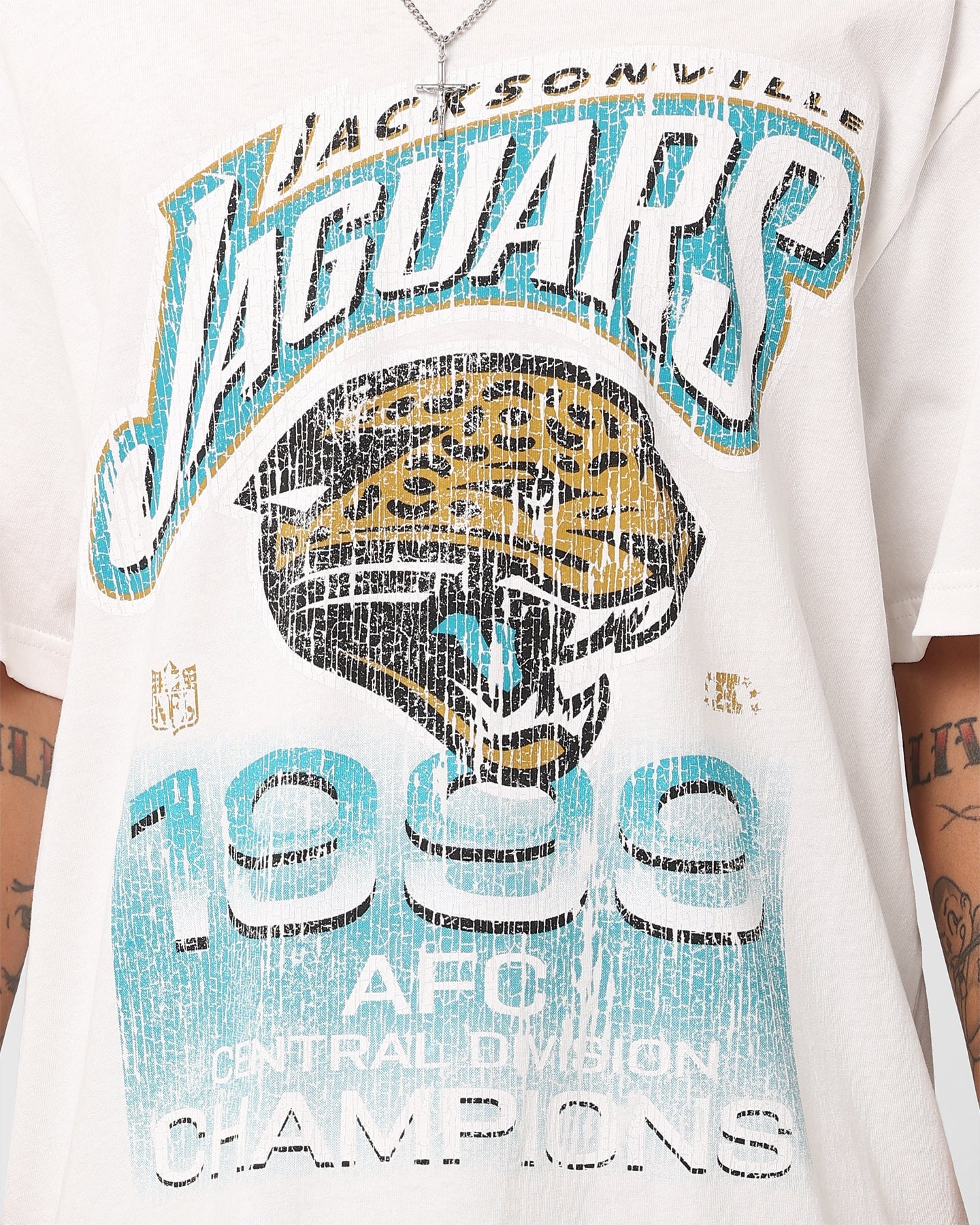 Mitchell & Ness Jacksonville Jaguars 90 Division Champs T-Shirt Vintage White