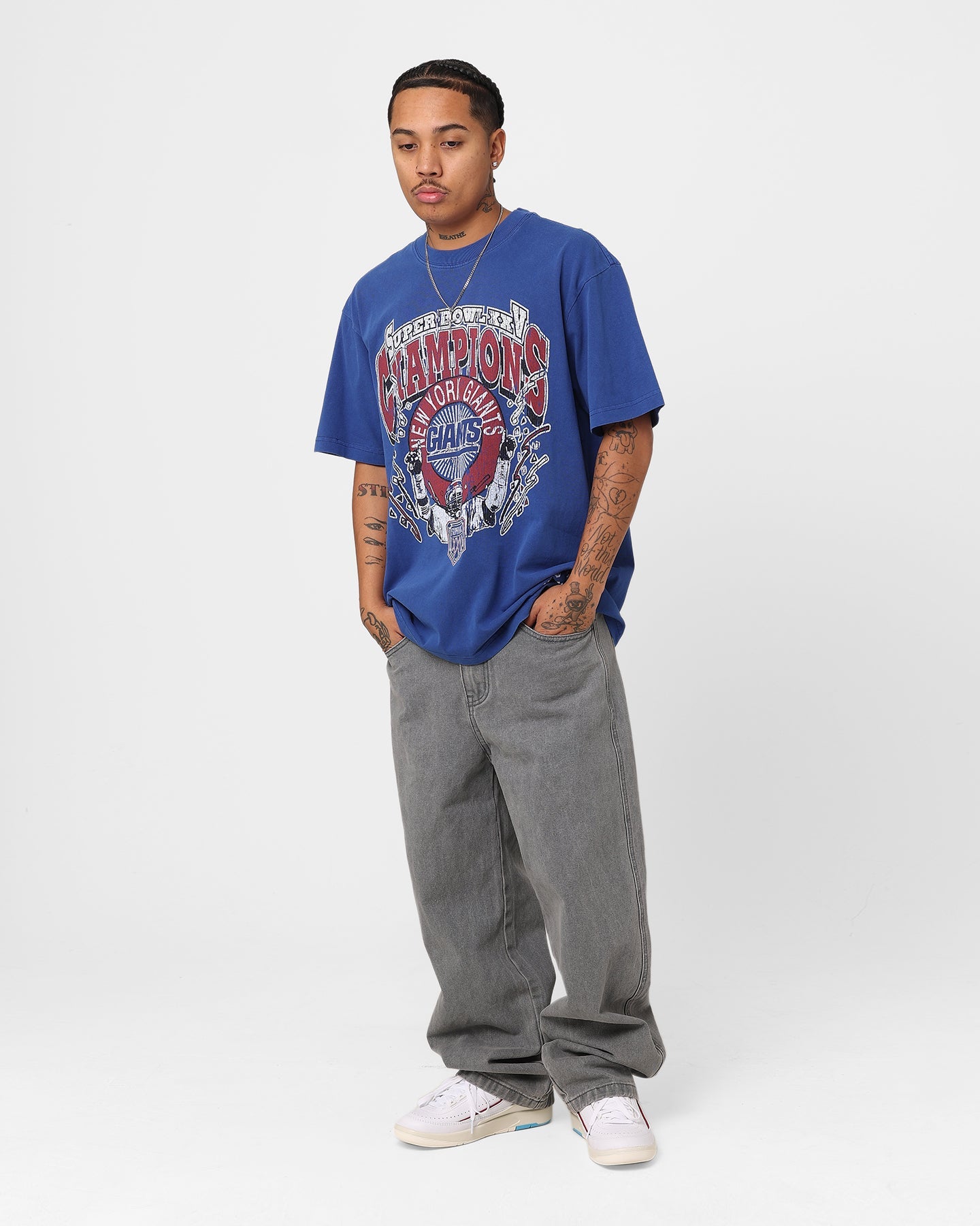 Mitchell & Ness New York Giants Superbowl T-Shirt Blue