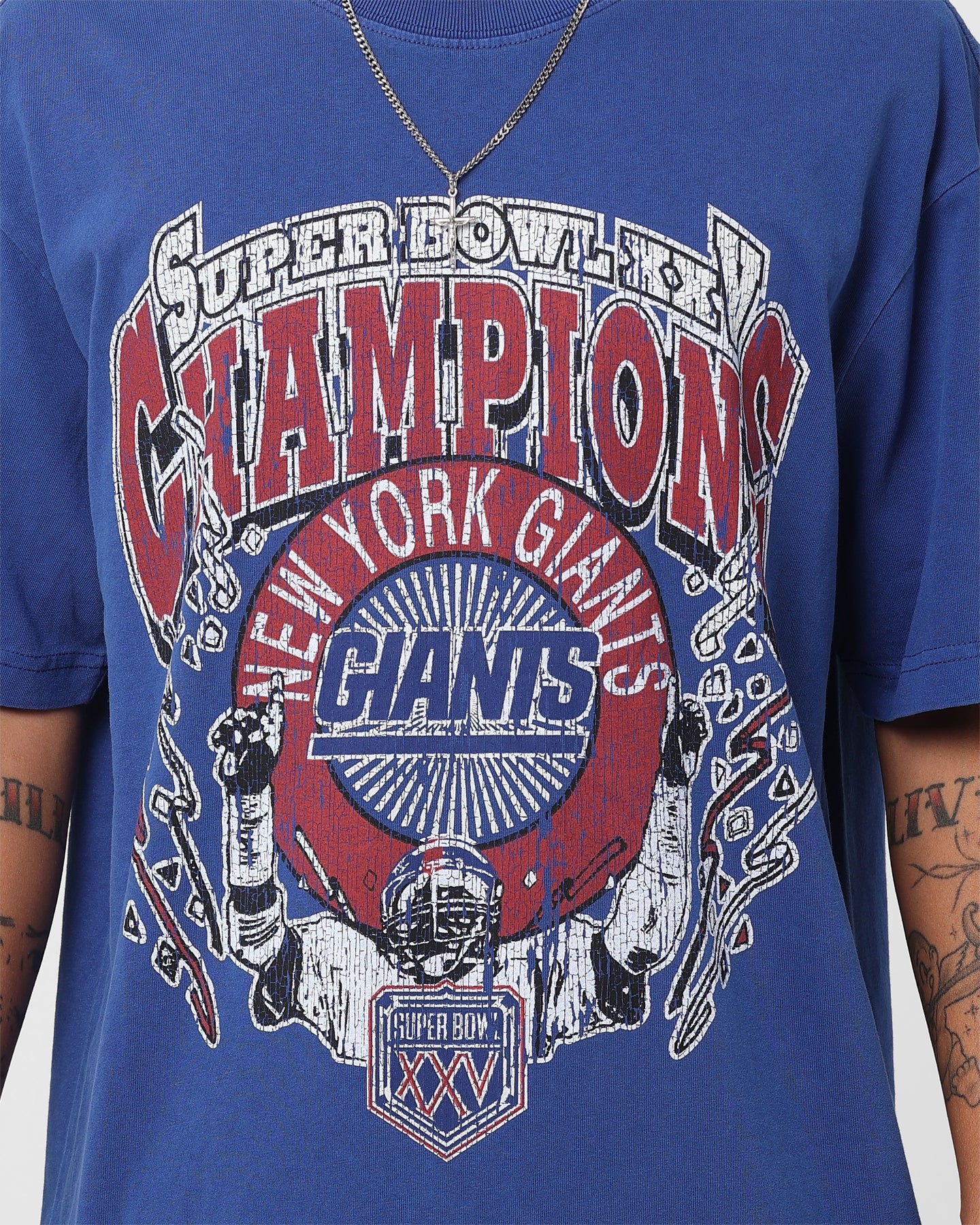 Mitchell & Ness New York Giants Superbowl T-Shirt Blue
