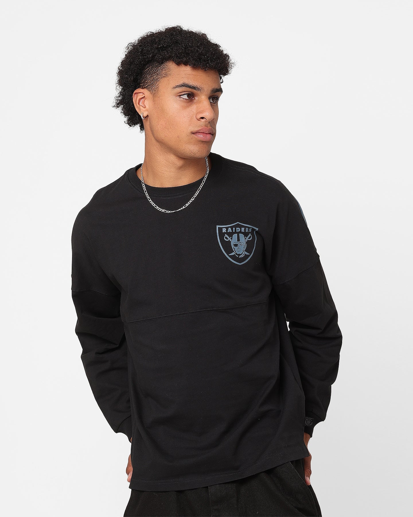Majestic Athletic Las Vegas Raiders Tonal Stark Long Sleeve T-Shirt Faded Black
