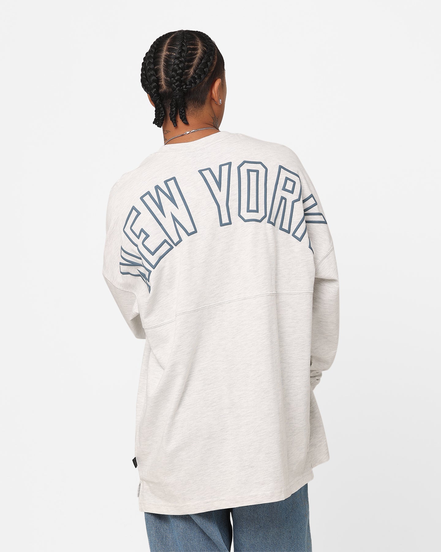 Majestic Athletic New York Yankees Tonal Stark Long Sleeve T-Shirt Vintage White Marle
