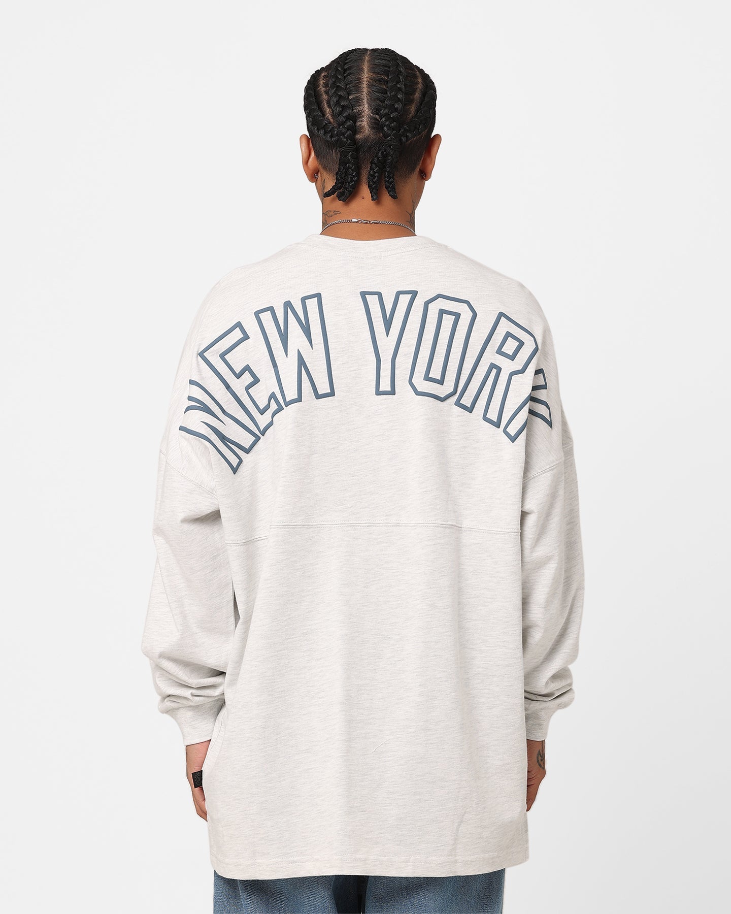 Majestic Athletic New York Yankees Tonal Stark Long Sleeve T-Shirt Vintage White Marle