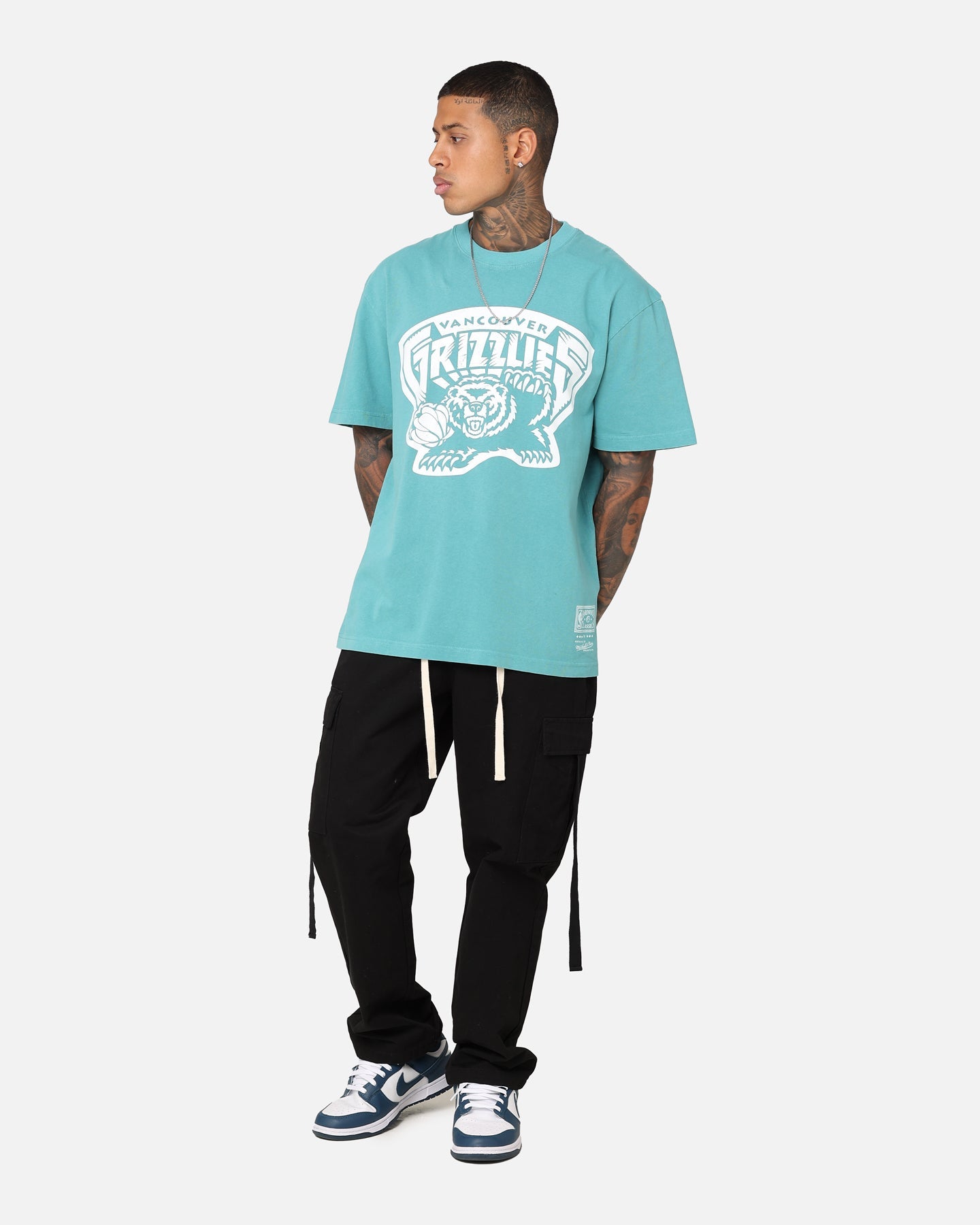 Mitchell & Ness Memphis Grizzlies XL Logo One Colour T-Shirt Faded Teal