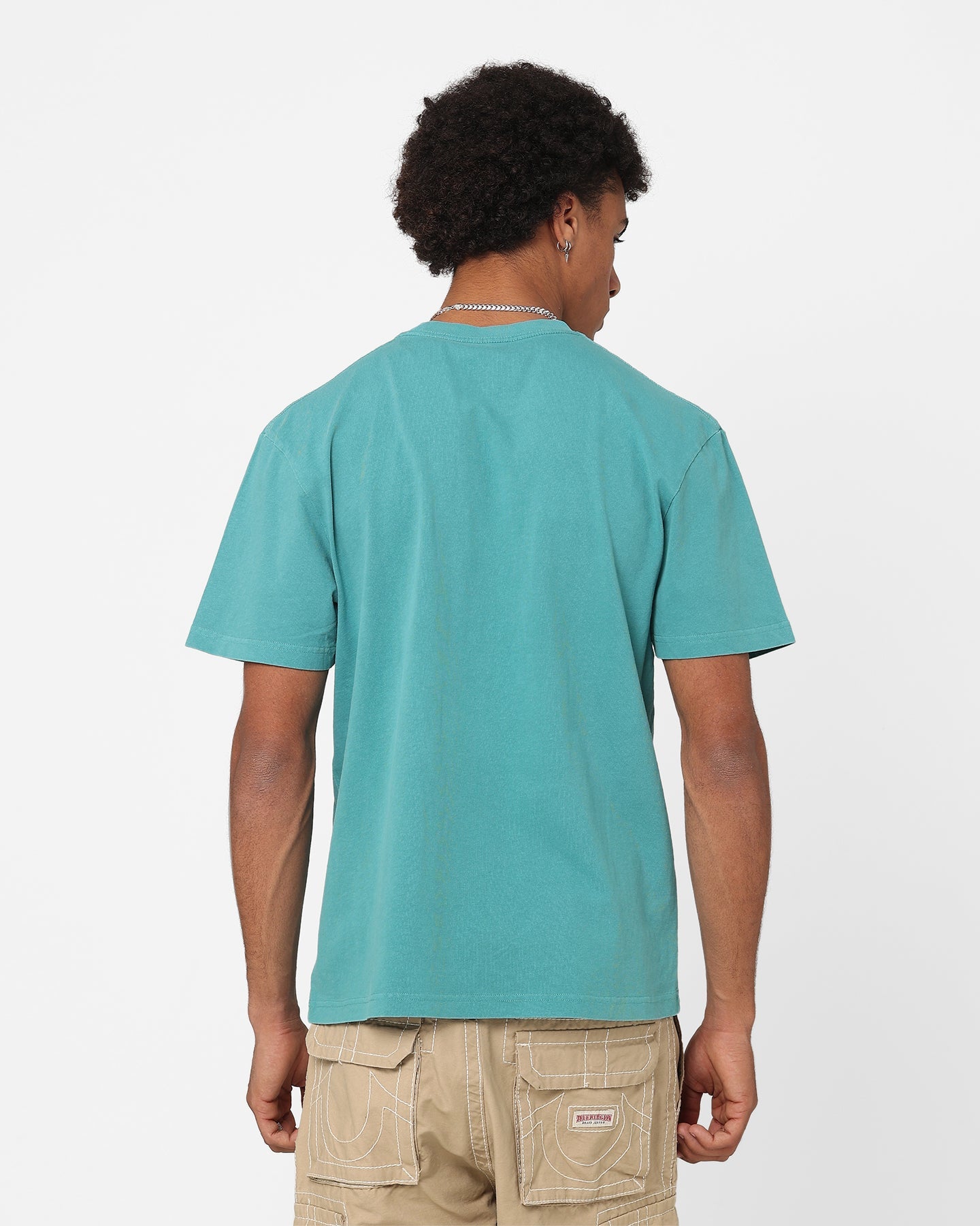 Mitchell & Ness Charlotte Hornets XL Logo One Colour T-Shirt Faded Teal