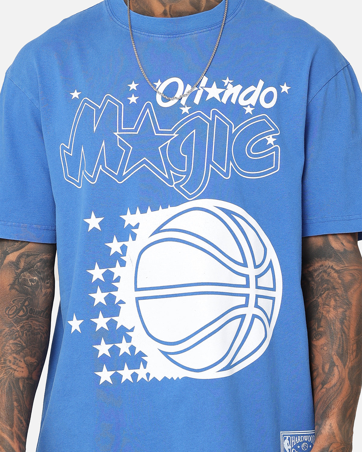 Mitchell & Ness Orlando Magic XL Logo One Colour T-Shirt Faded Royal