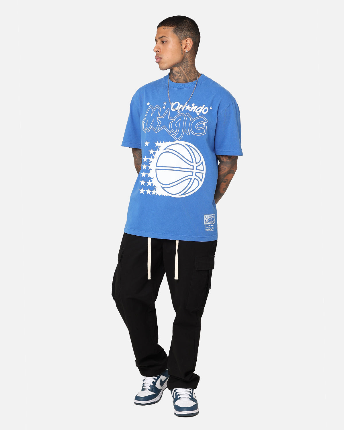 Mitchell & Ness Orlando Magic XL Logo One Colour T-Shirt Faded Royal