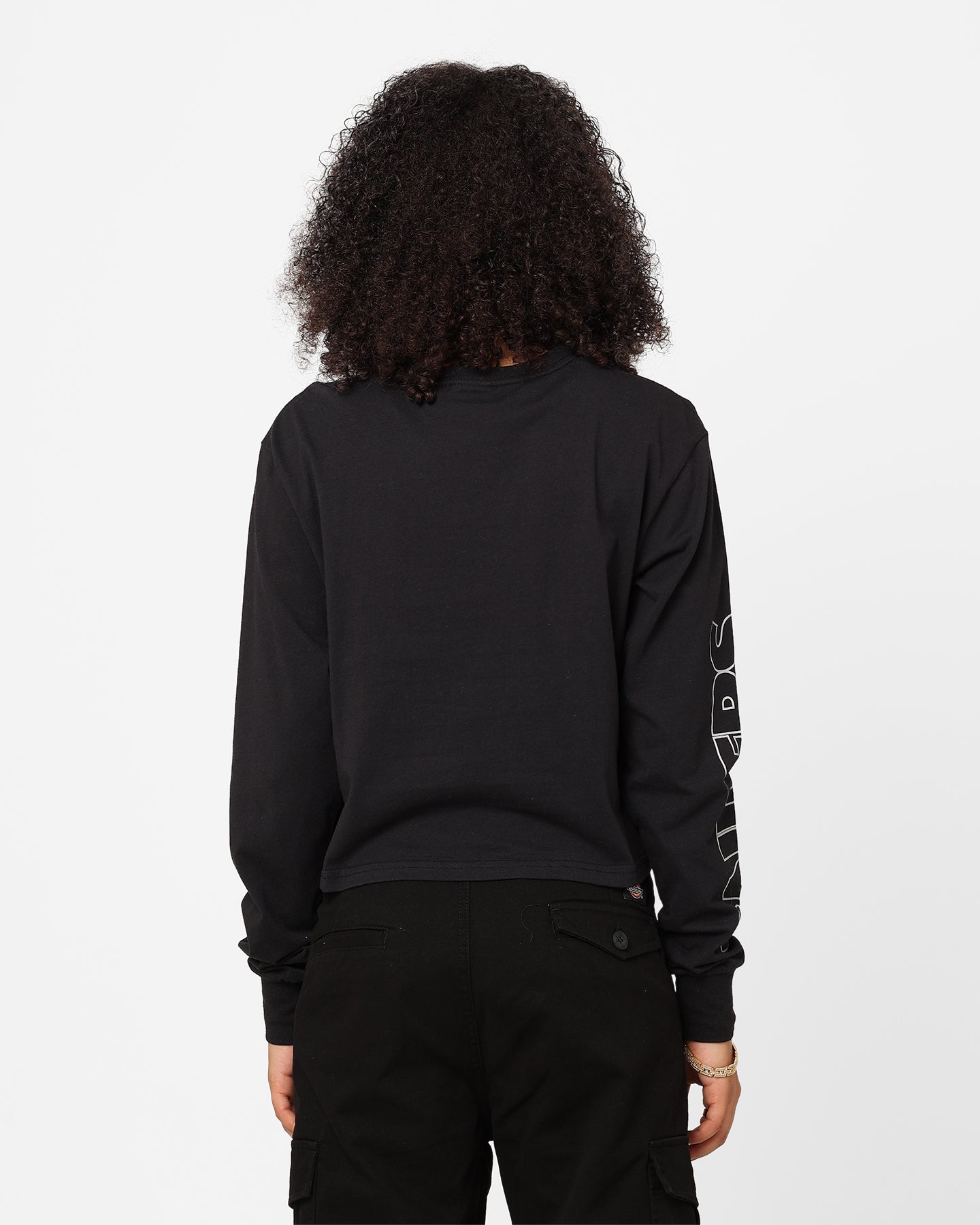 Majestic Athletic Women's Las Vegas Raiders Checker Badge Long Sleeve T-Shirt Faded Black