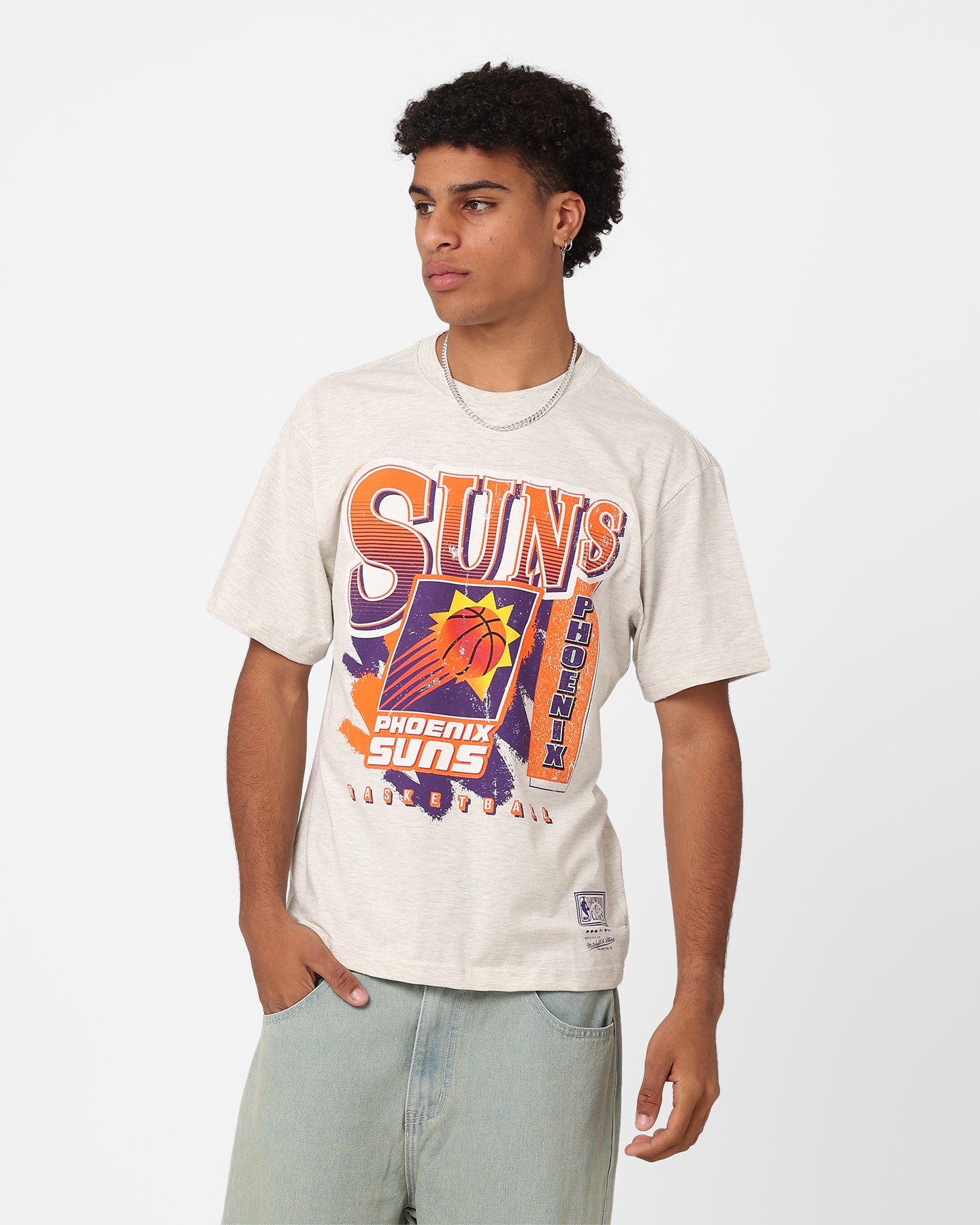 Mitchell & Ness Phoenix Suns Brush Off T-Shirt White Marle