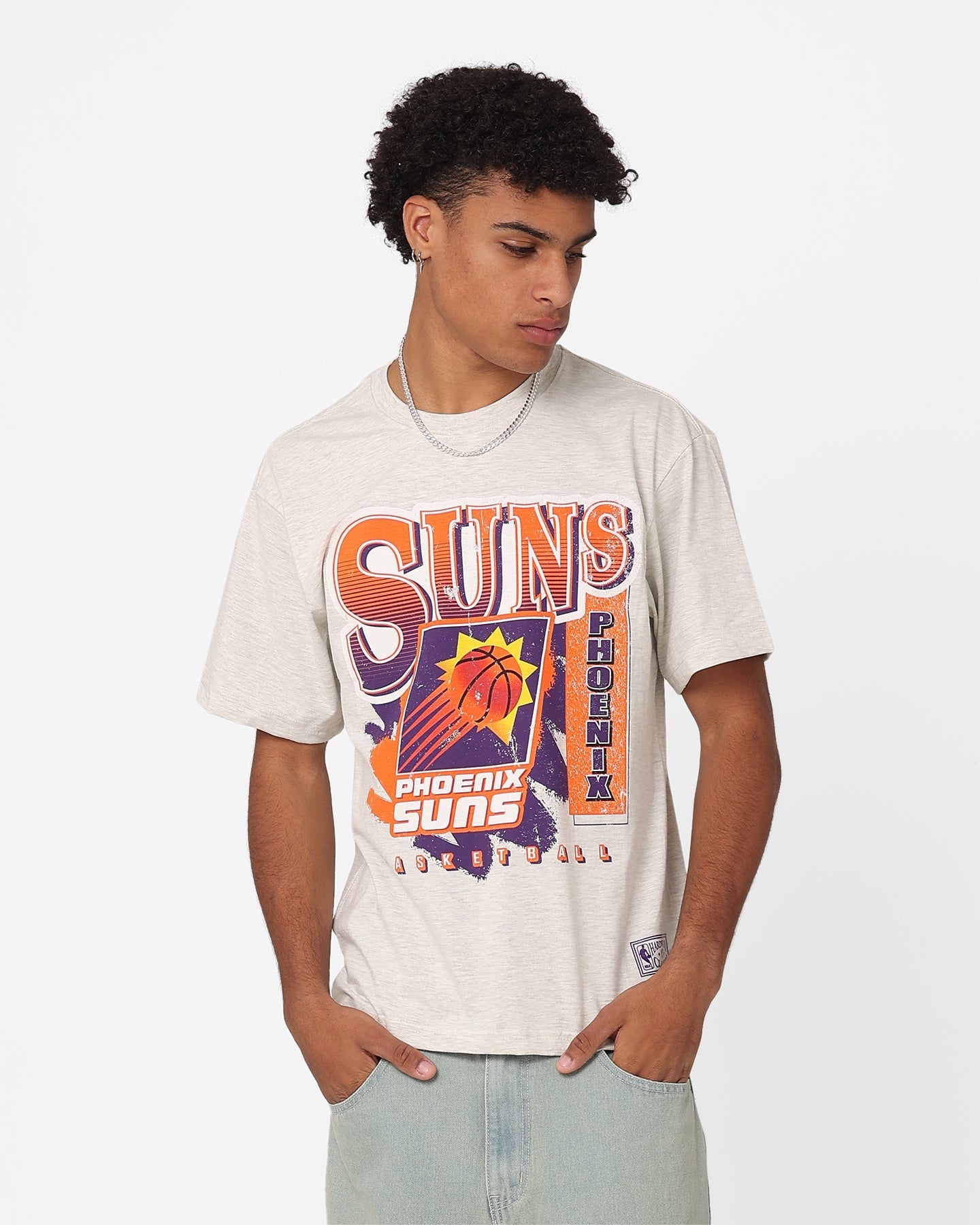 Mitchell & Ness Phoenix Suns Brush Off T-Shirt White Marle