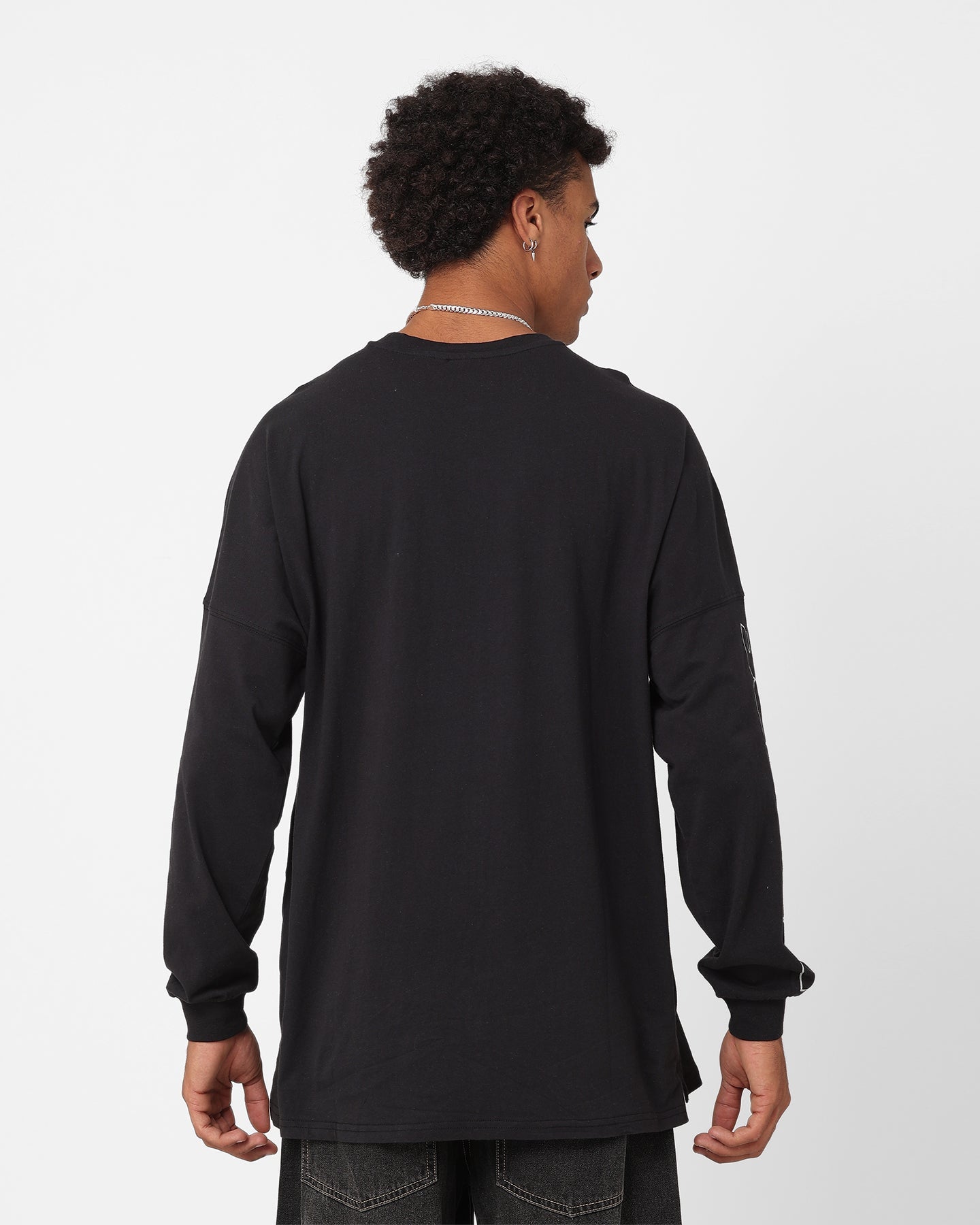 Majestic Athletic Las Vegas Raiders Checker Badge Long Sleeve T-Shirt Faded Black