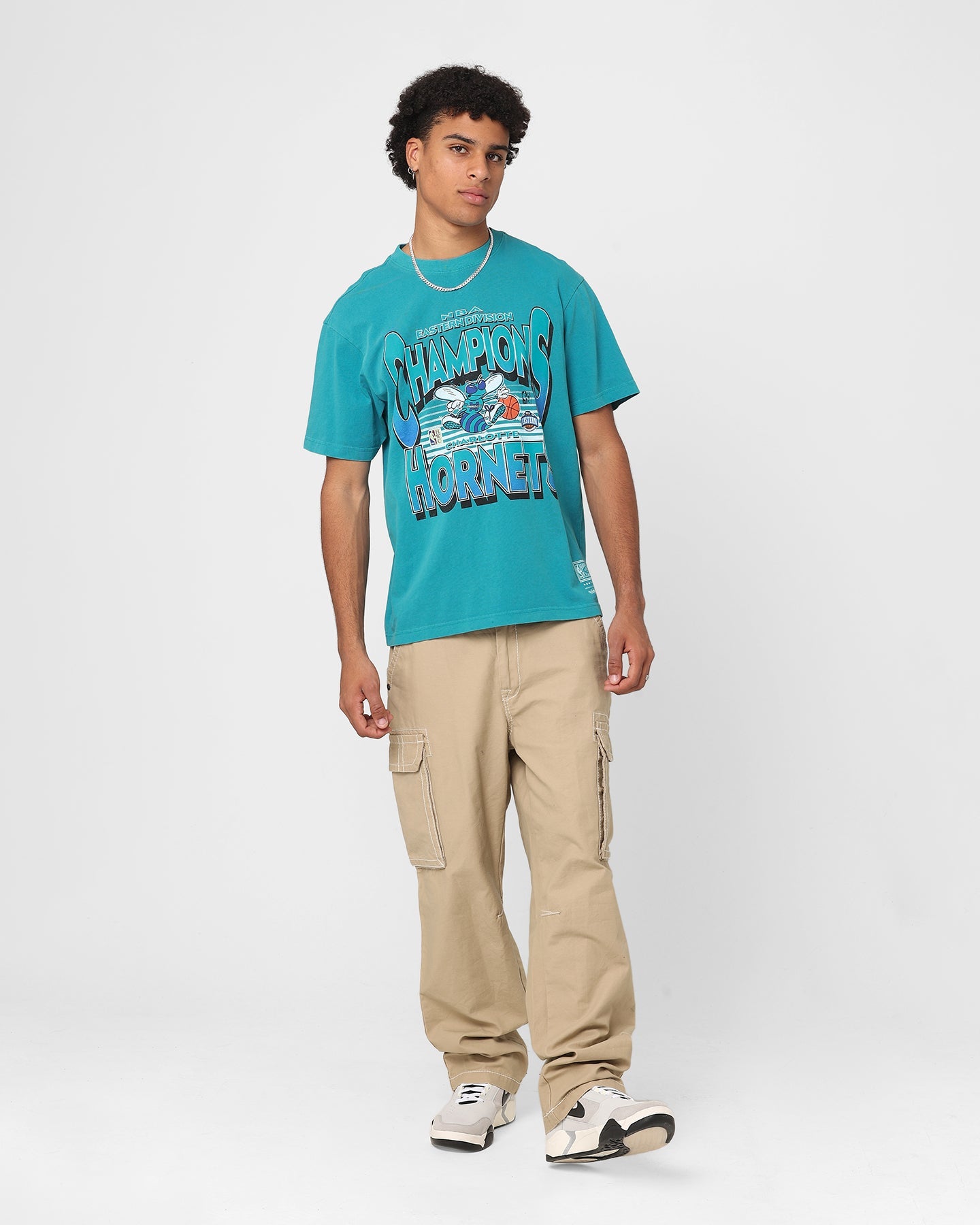 Mitchell & Ness Charlotte Hornets NBA Champs T-Shirt Teal