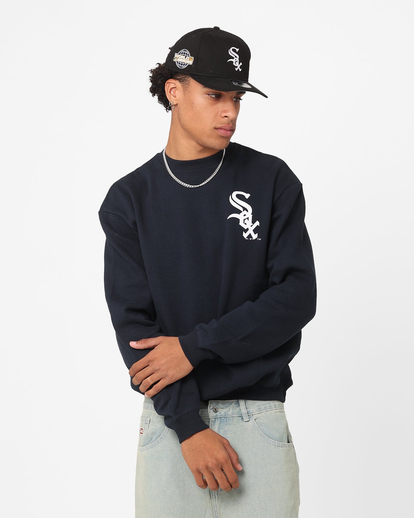 Majestic Athletic Chicago White Sox Pattison Crewneck Sweatshirt True Navy