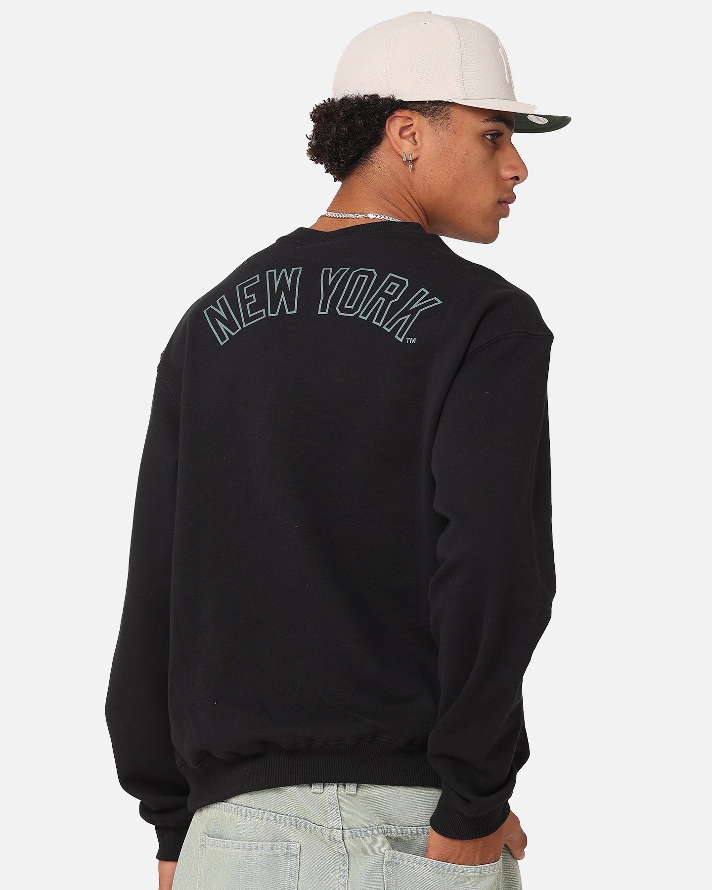 Majestic Athletic New York Yankees Tonal Stark Crewneck Sweatshirt Faded Black