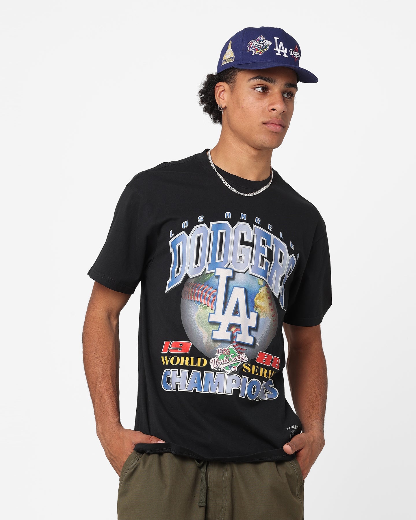 Majestic Athletic Los Angeles Dodgers World Series Champ T-Shirt Faded Black