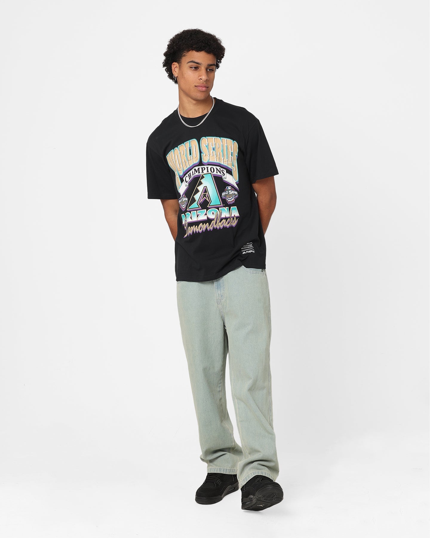 Majestic Athletic Arizona Diamondbacks World Series Champ T-Shirt Faded Black