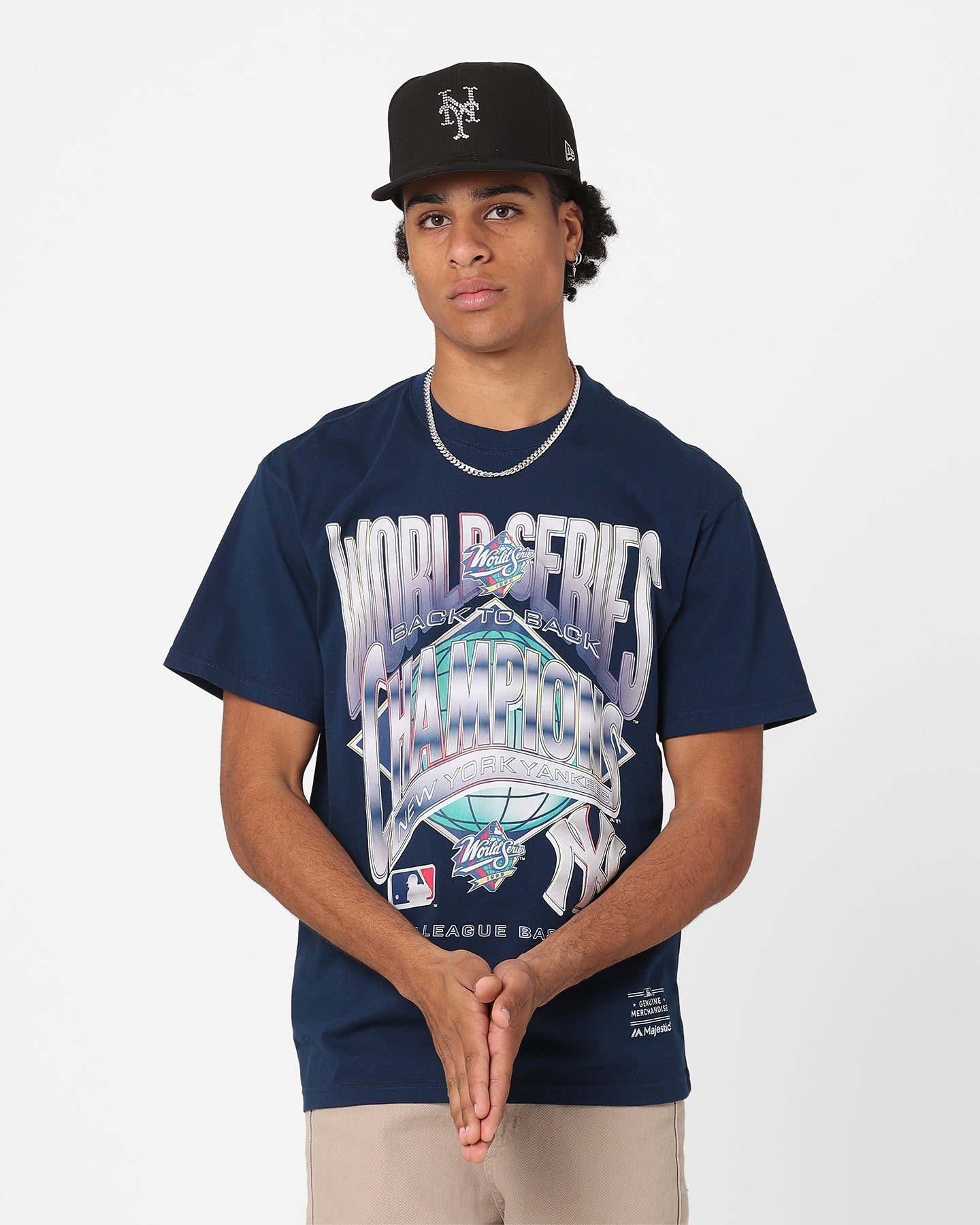 Majestic Athletic New York Yankees World Series Champ T-Shirt Faded Navy