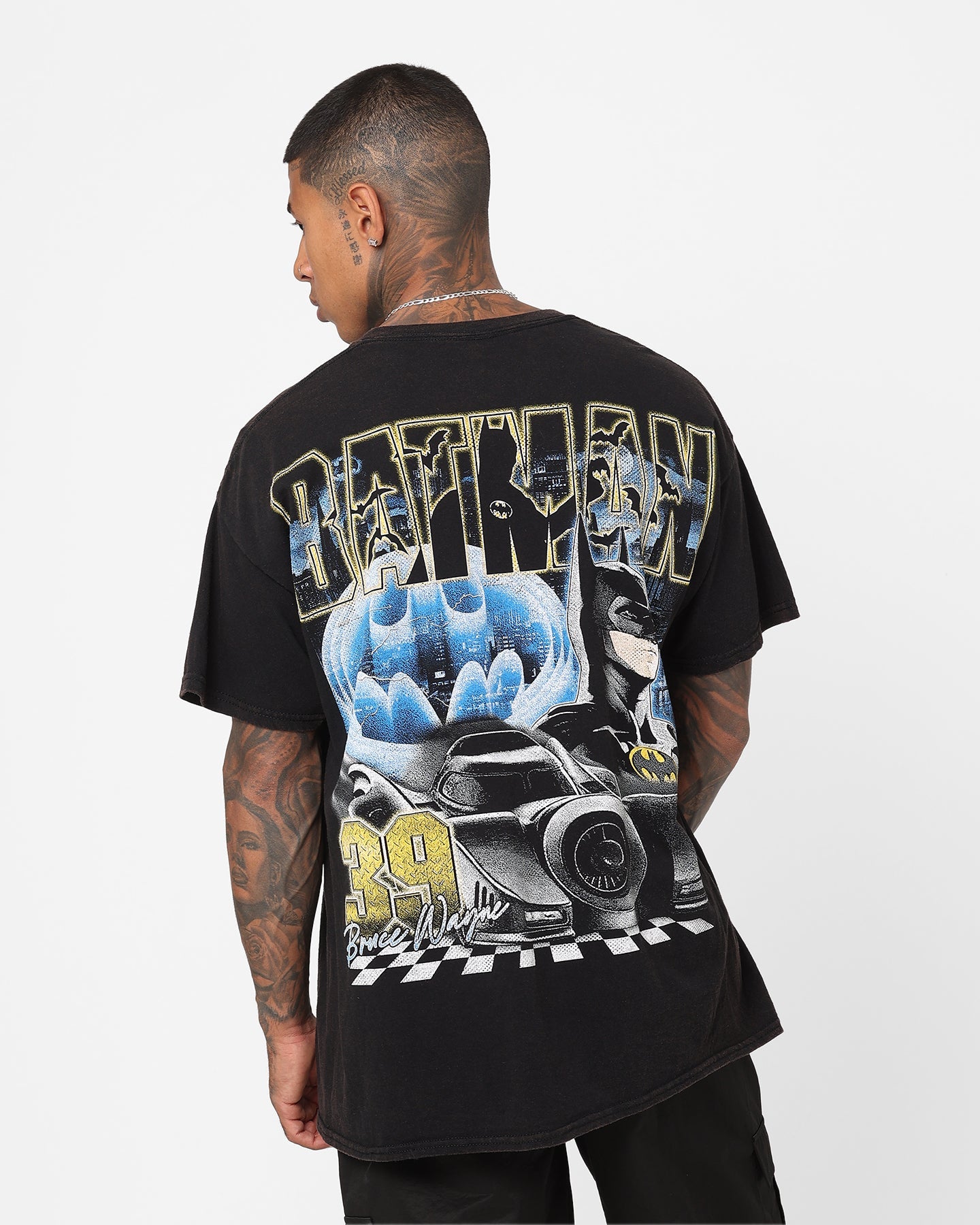 Goat Crew X The Flash Batman Racing Vintage T-Shirt Black Wash