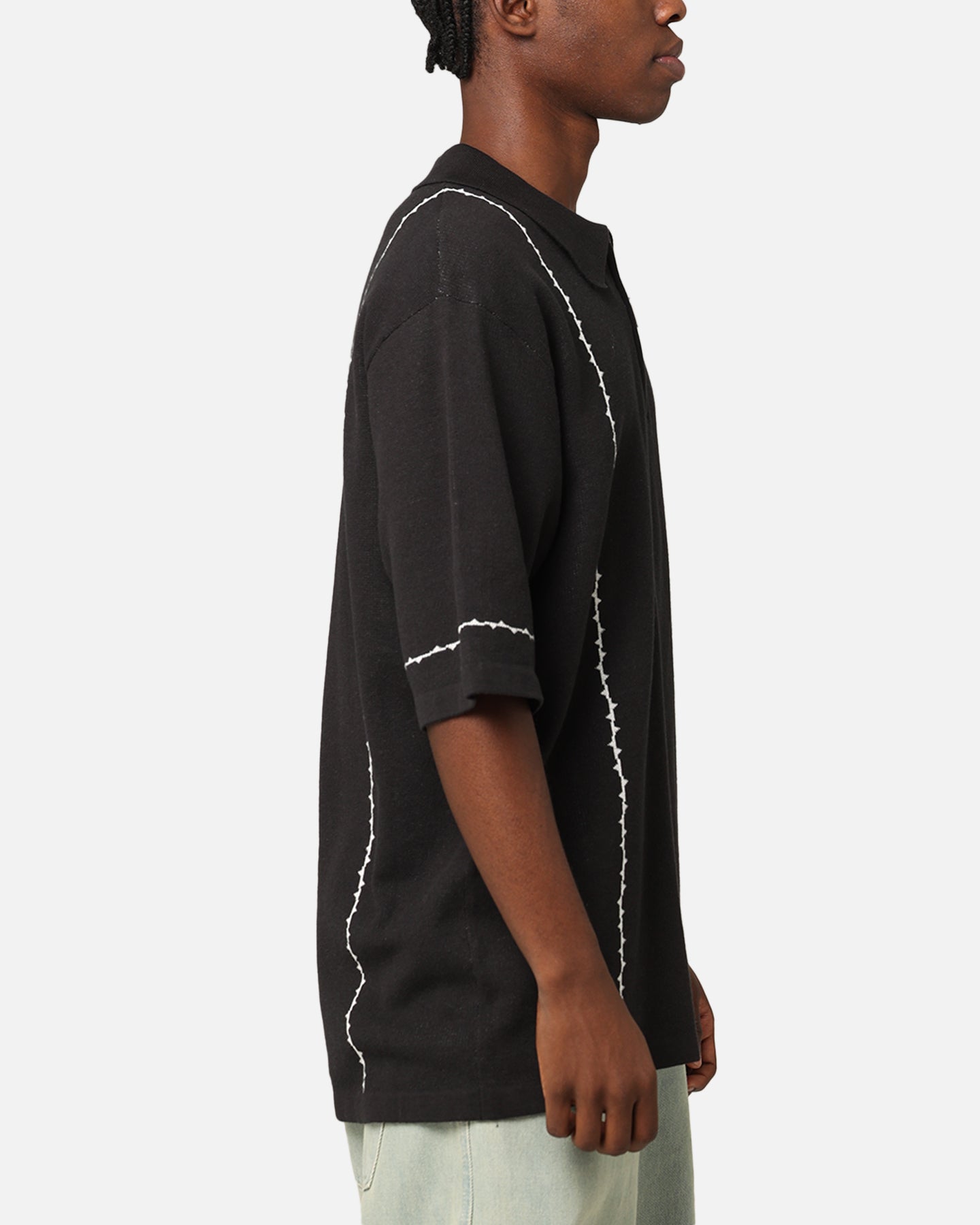 Carr√© Thorny 1/4 Zip Polo Shirt Black
