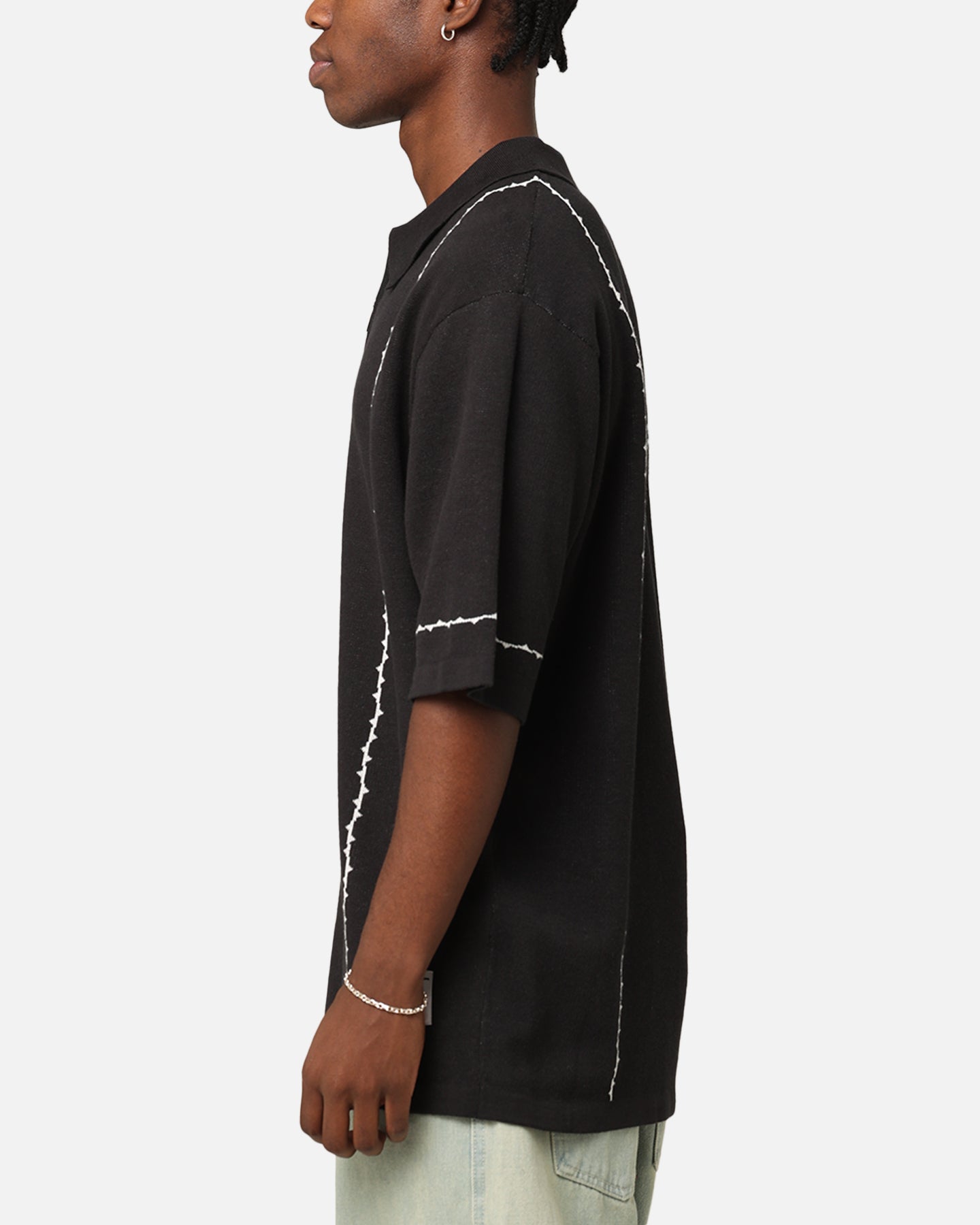 Carr√© Thorny 1/4 Zip Polo Shirt Black