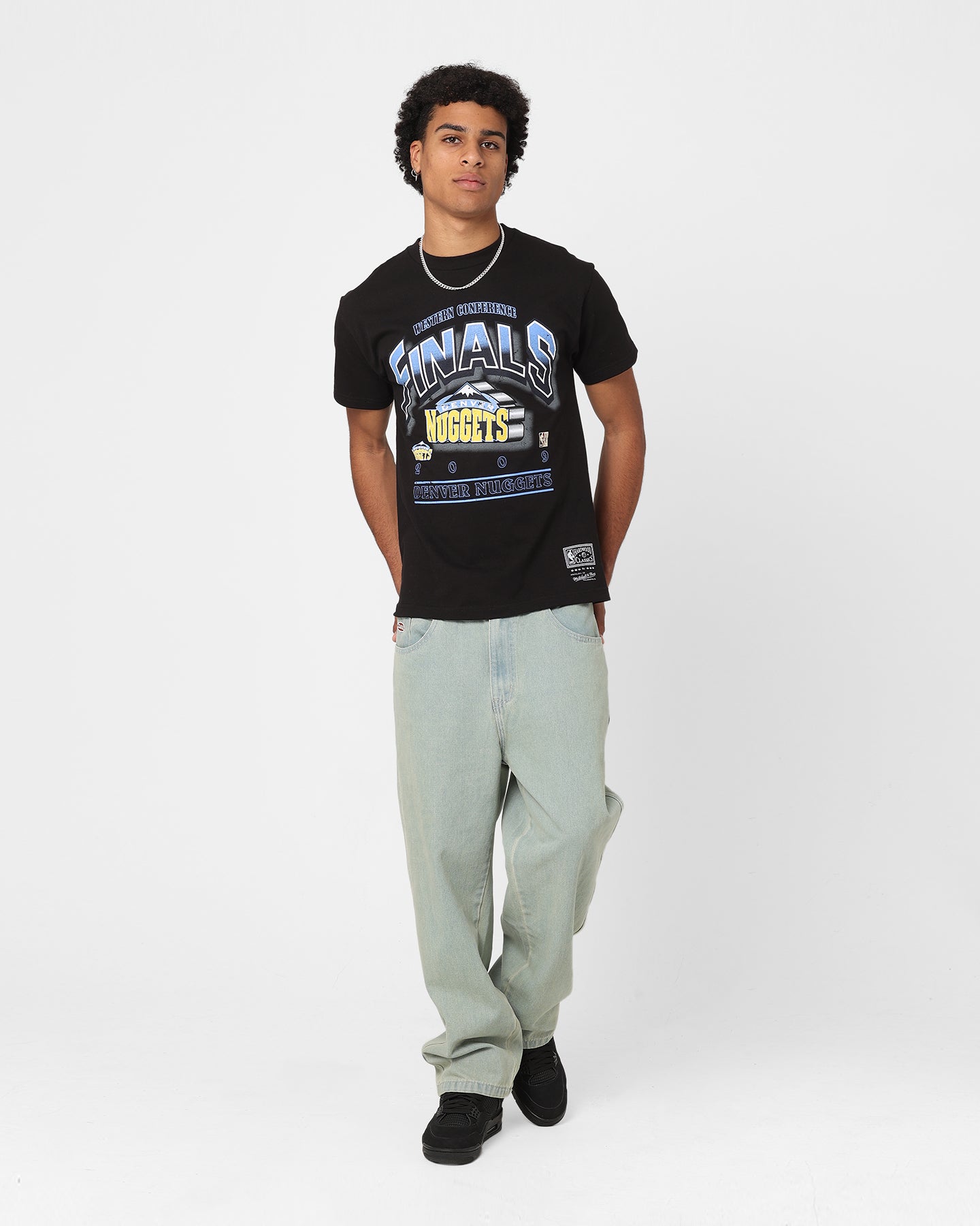 Mitchell & Ness Denver Nuggets Bevel T-Shirt Faded Black