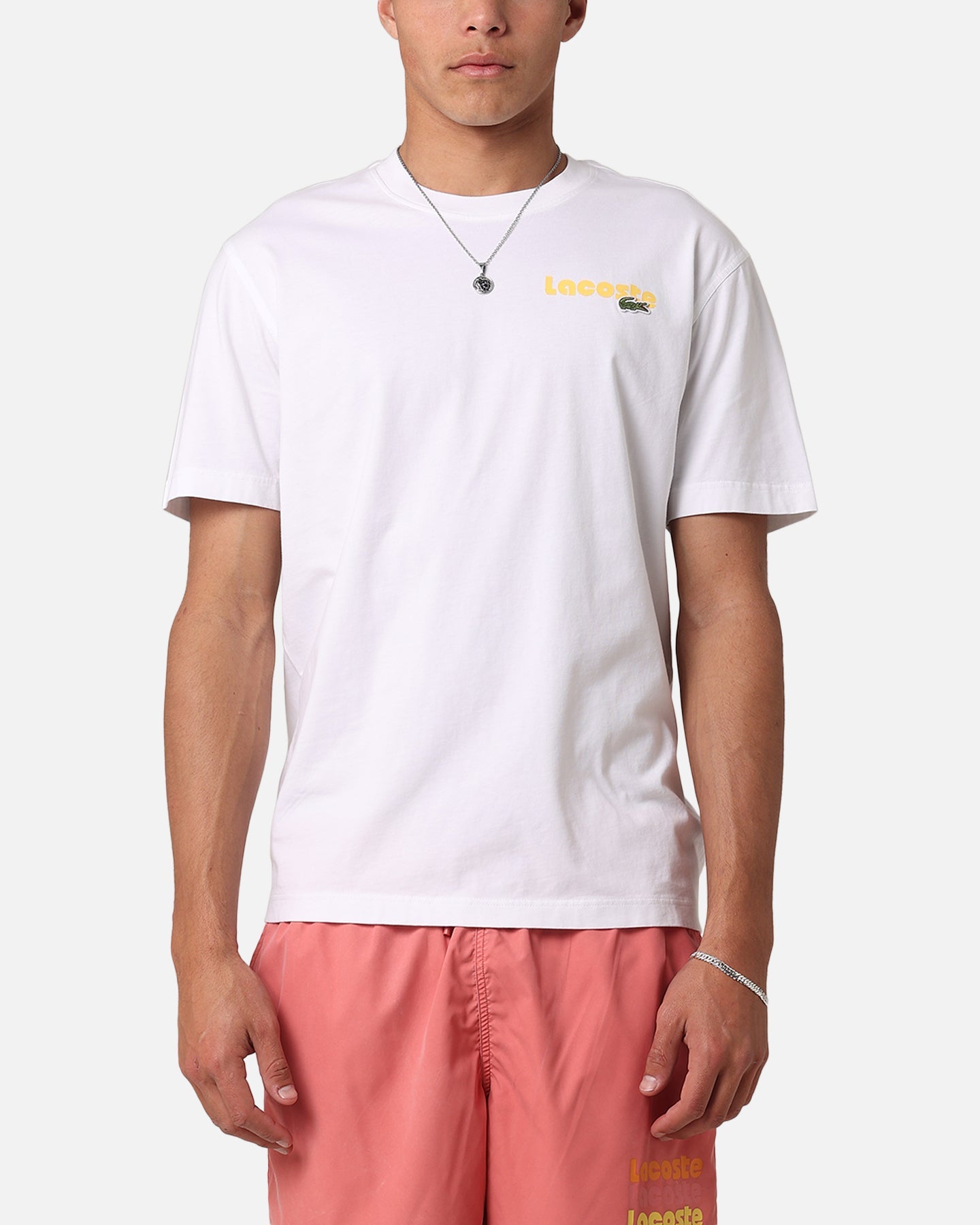 Lacoste Sunbleached Back Graphic T-Shirt White