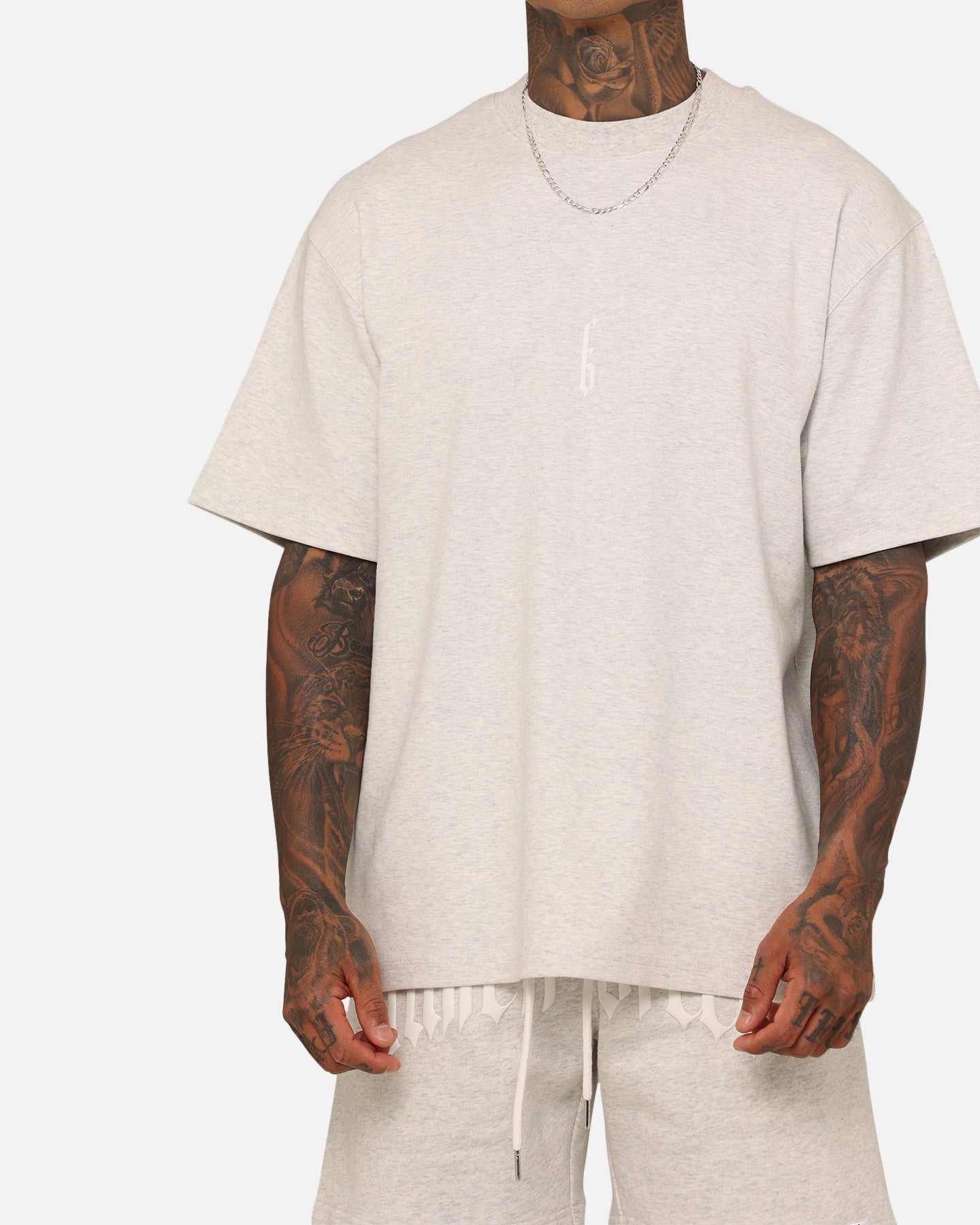 Fallen Breed Monogram T-Shirt Grey Marle/White