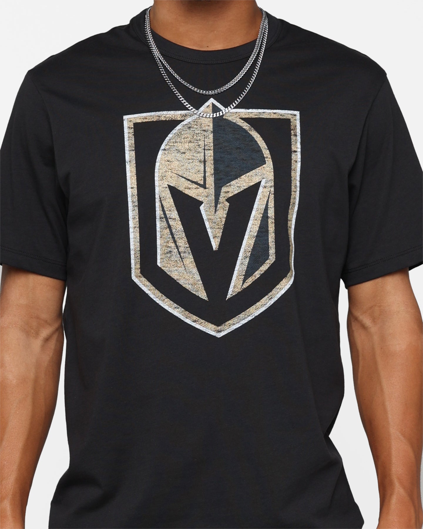 47 Brand Vegas Golden Knights Flint Black T-Shirt Black Style001