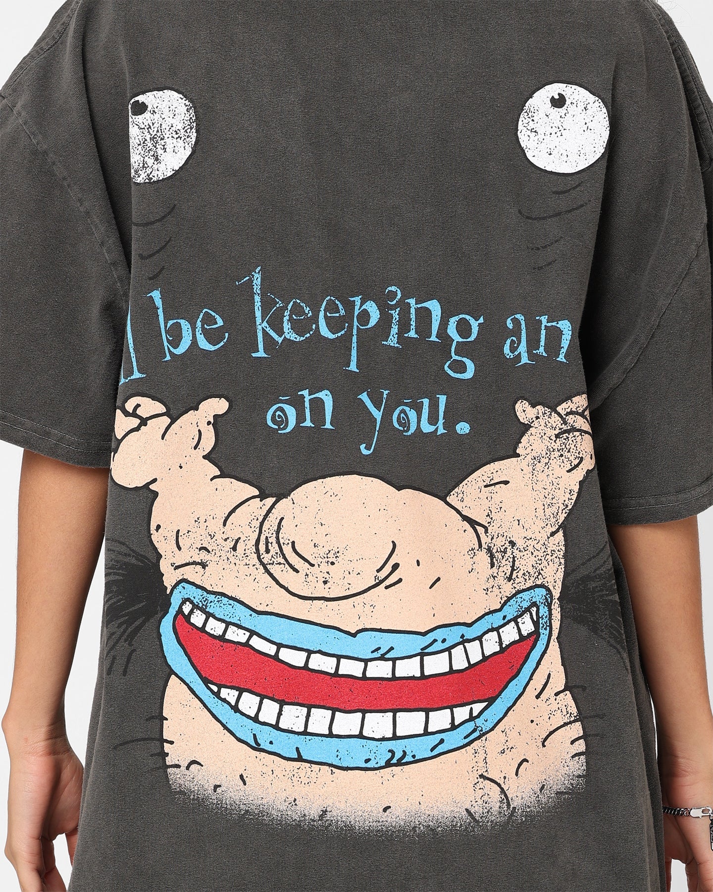 American Thrift X Aaahh!!! Real Monsters Krum Heavyweight Vintage T-Shirt Black Wash Style001
