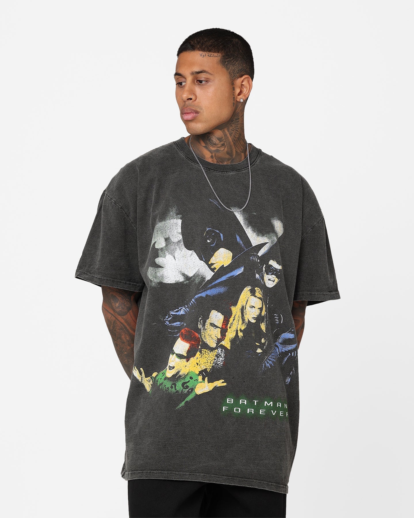 American Thrift X Batman Batman Forever Heavyweight Vintage T-Shirt Black Wash